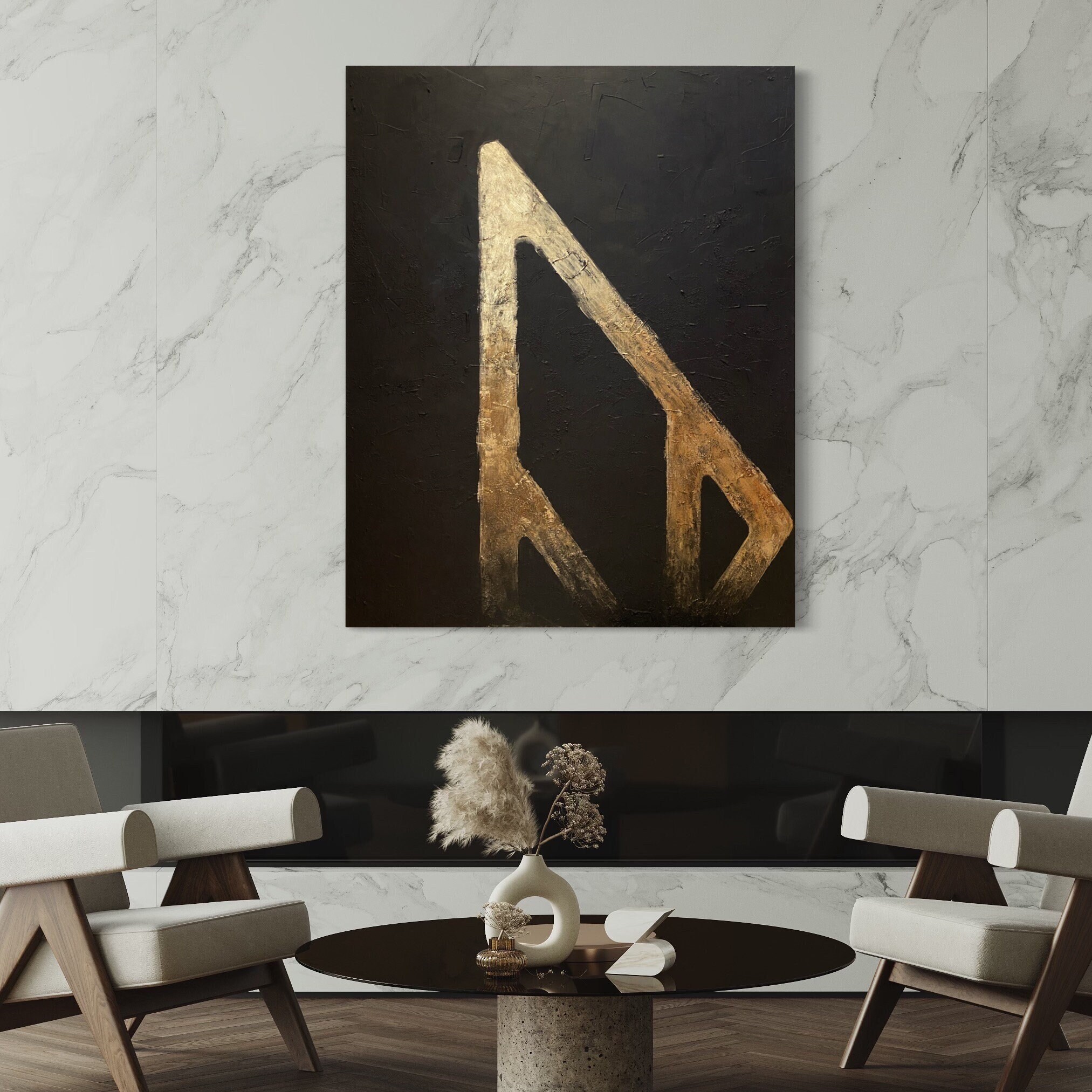 Custom Minimalist Painting, Original Hand-Painted Your Company Logo Art