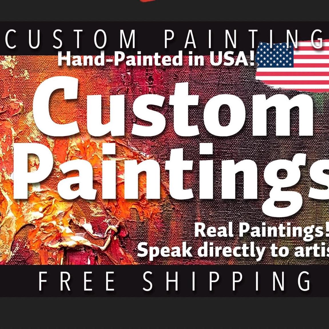 Custom Oil or Acrylic Abstract Painting Commission, Hand-Painted in USA