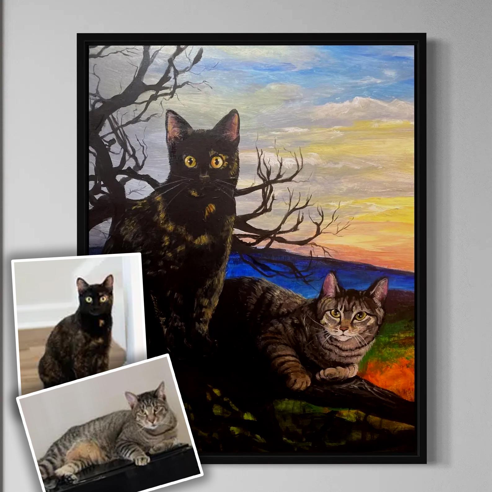 Custom Pet Portrait, Hand-Painted Acrylic or Oil Painting