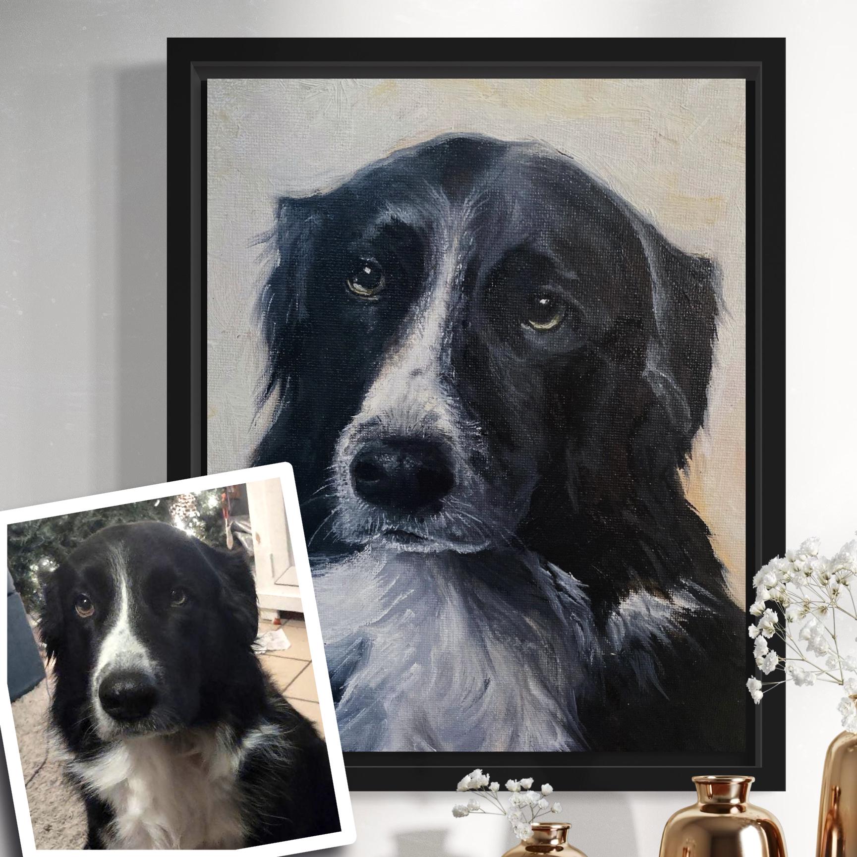 Custom Pet Portrait, Oil or Acrylic Painting, Pet Memorial Art