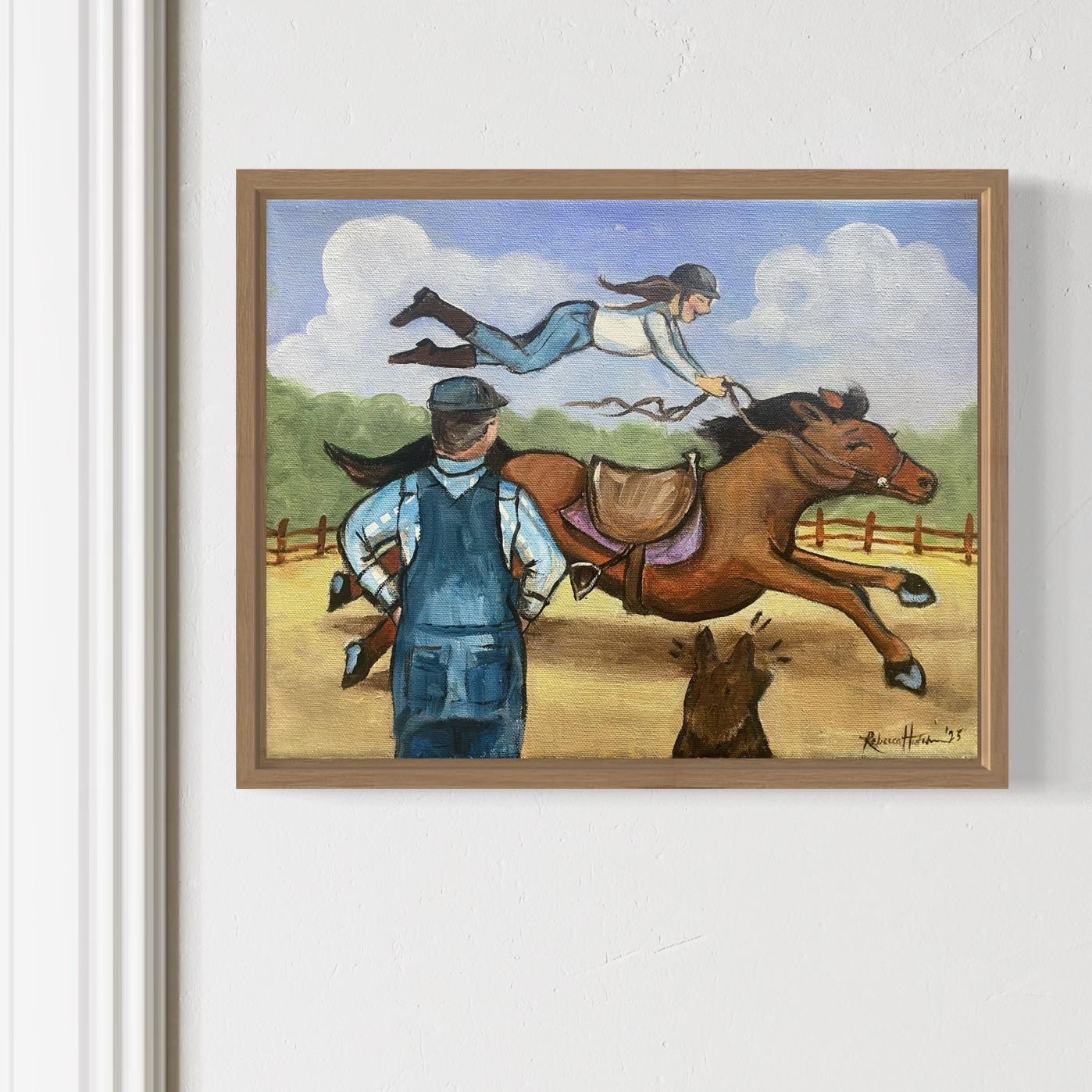 Custom Storybook Painting, Girl and Horseback, Father Daughter Art