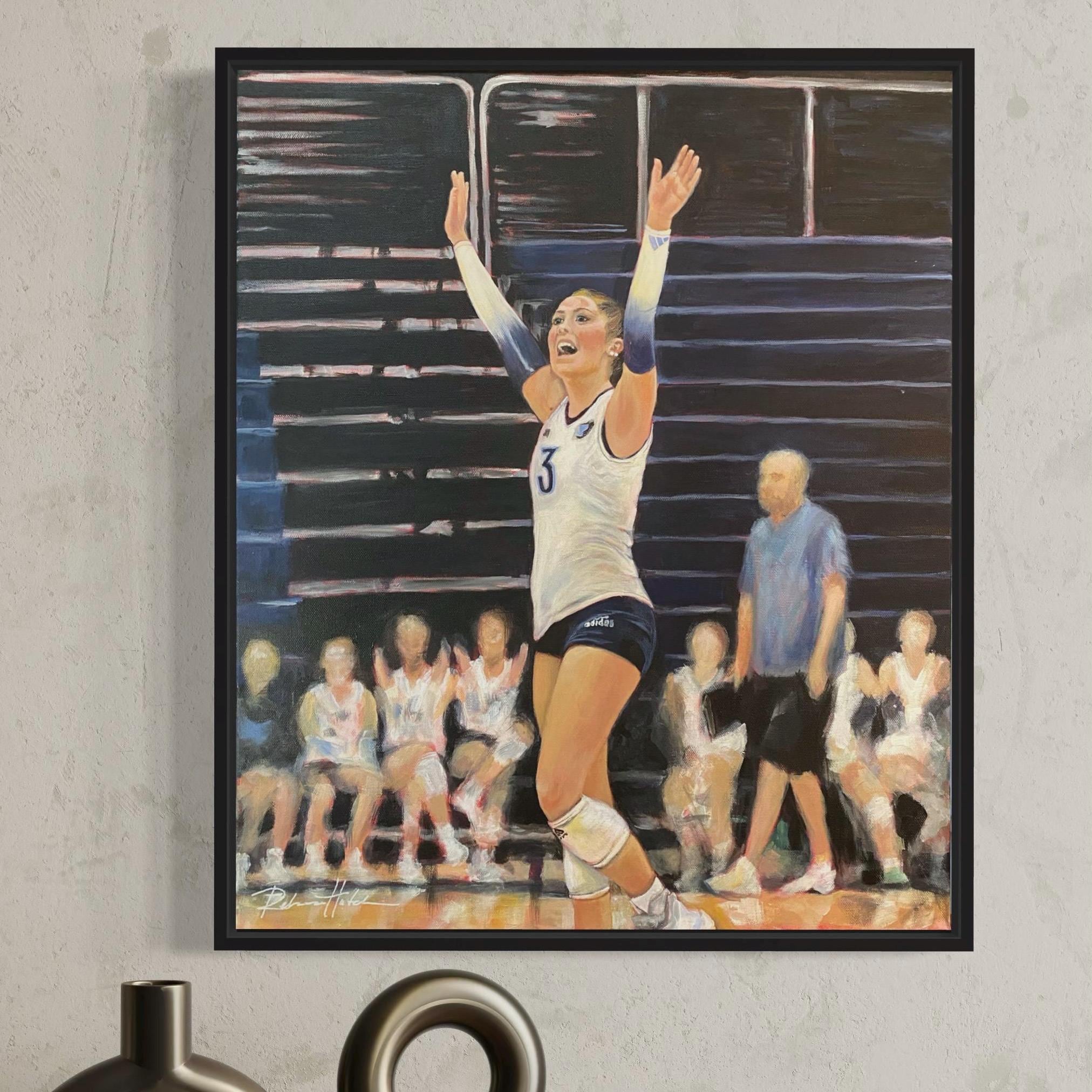Custom Volleyball Player Painting: Original Oil or Acrylic Art, Senior Portrait