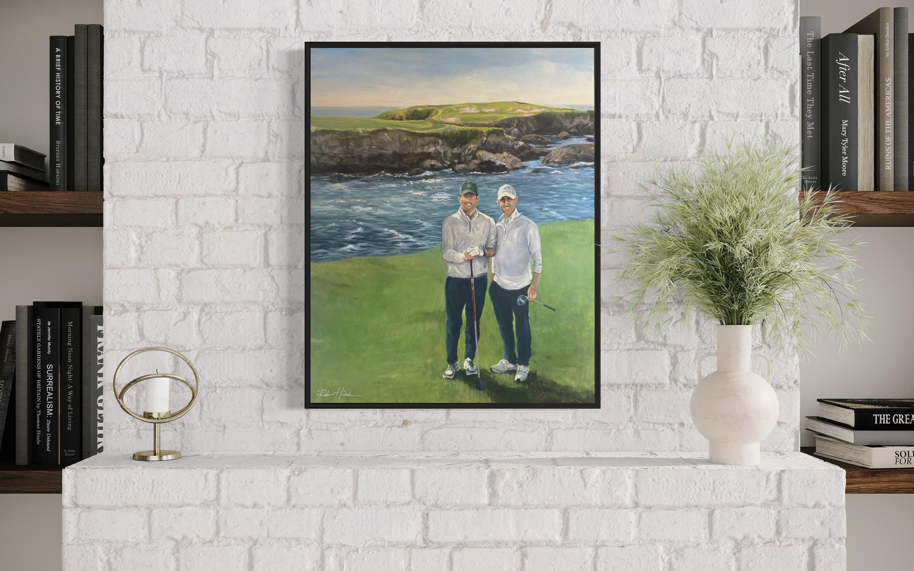 Cypress Point Club Painting, Custom Golfer Portrait, Hand-Painted