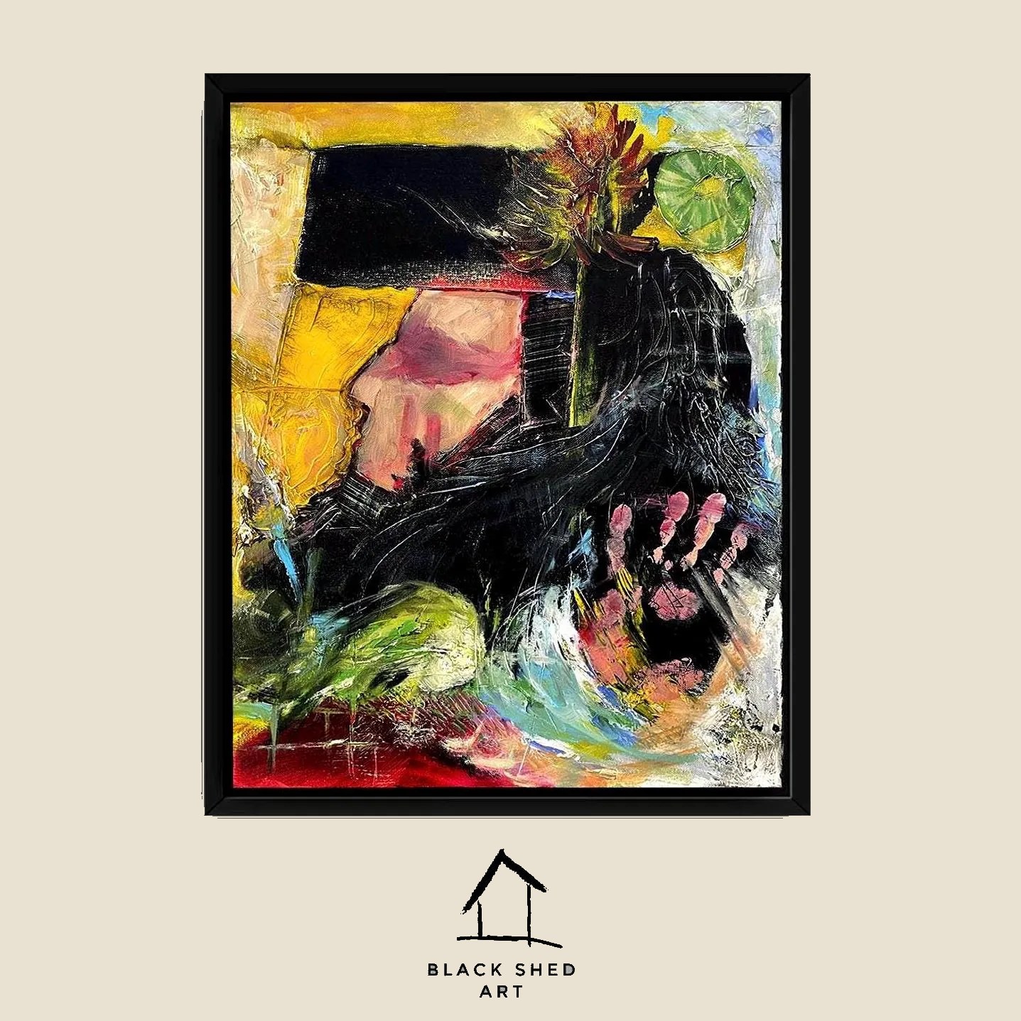Framed Abstract Giclée Canvas Print, Native American Style Artwork
