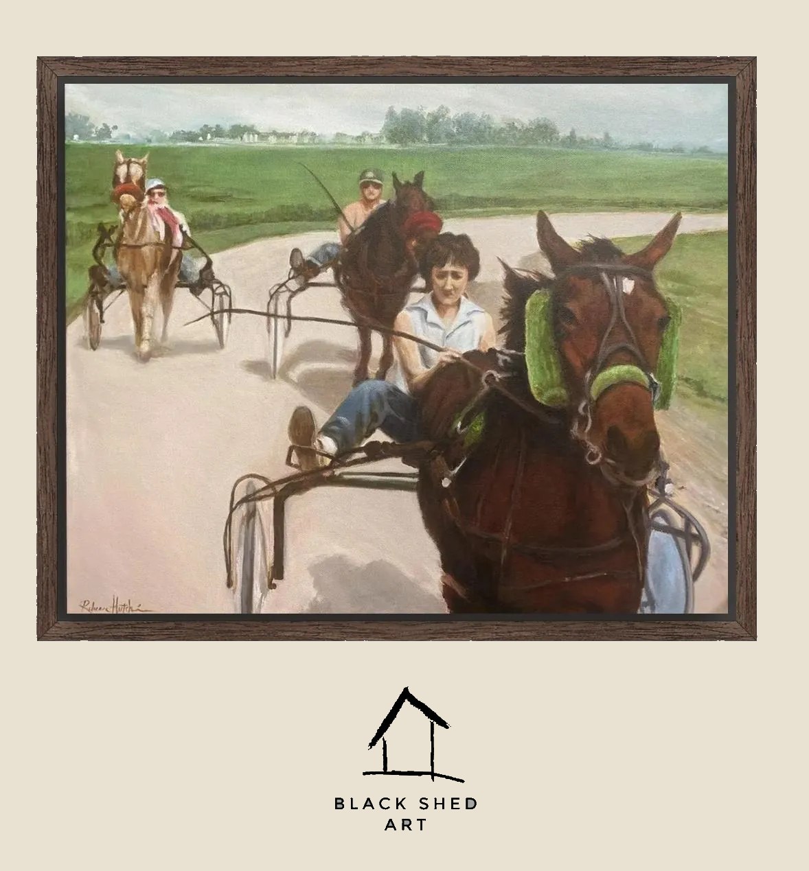 Framed Harness Racing Canvas Giclée Art Print