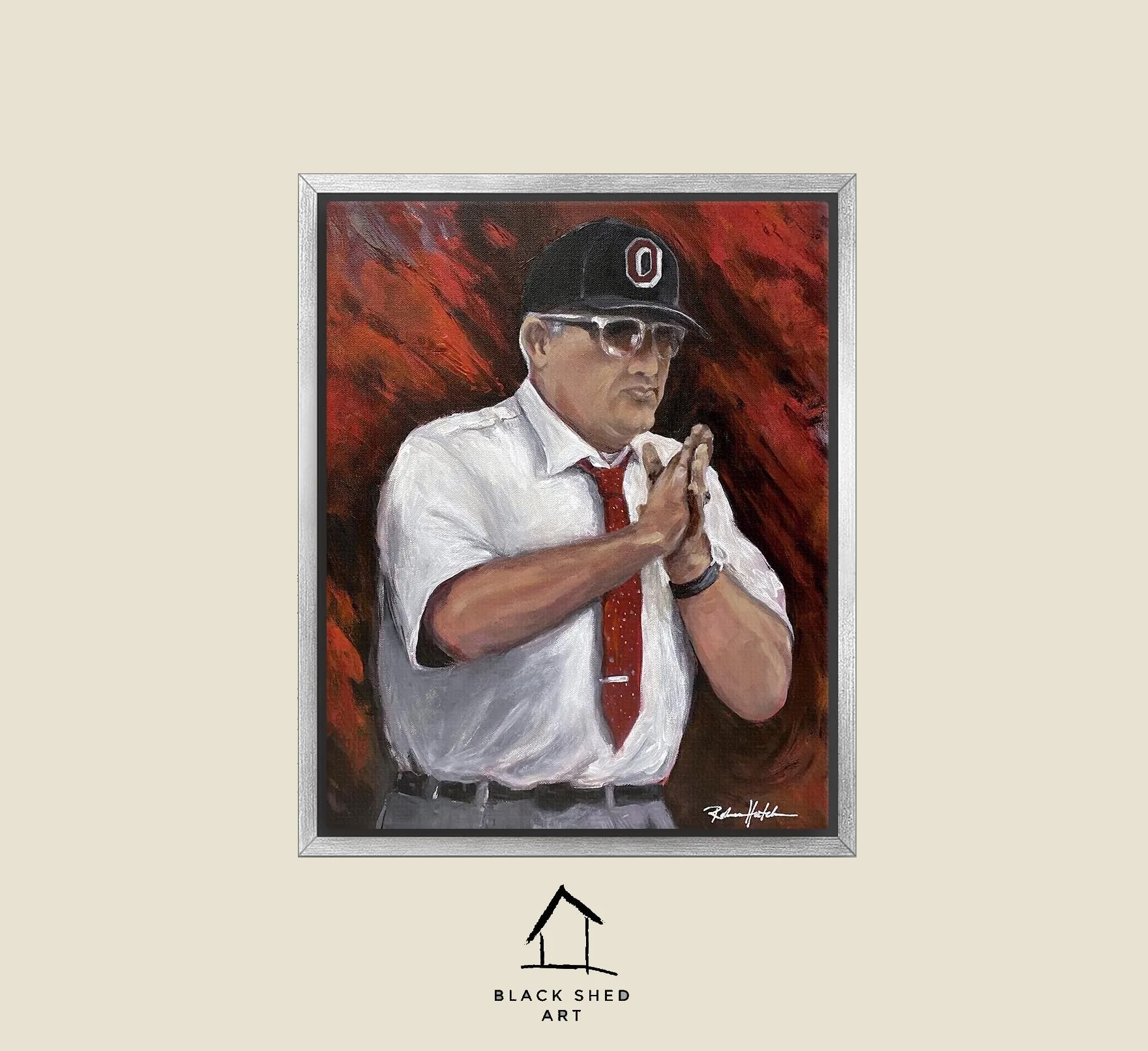 Framed Woody Hayes Giclée Canvas Print, OSU Wall Art