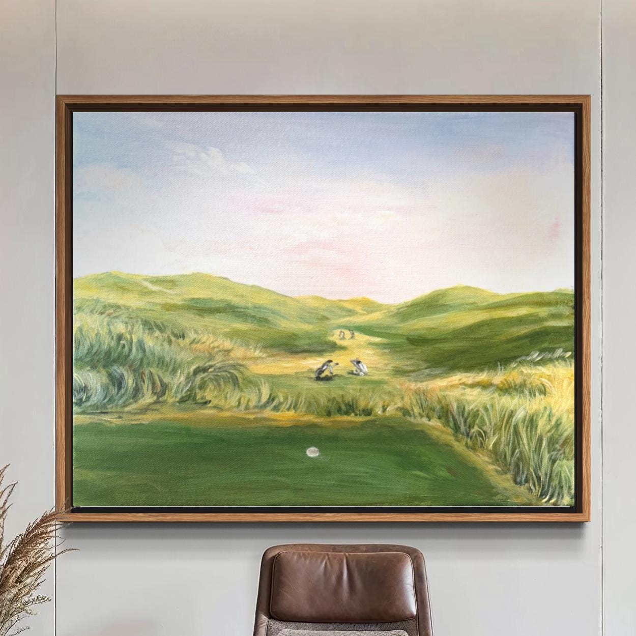 Lahinch Golf Club Painting, Acrylic or Oil Sports Artwork, Custom Golf Course Painting