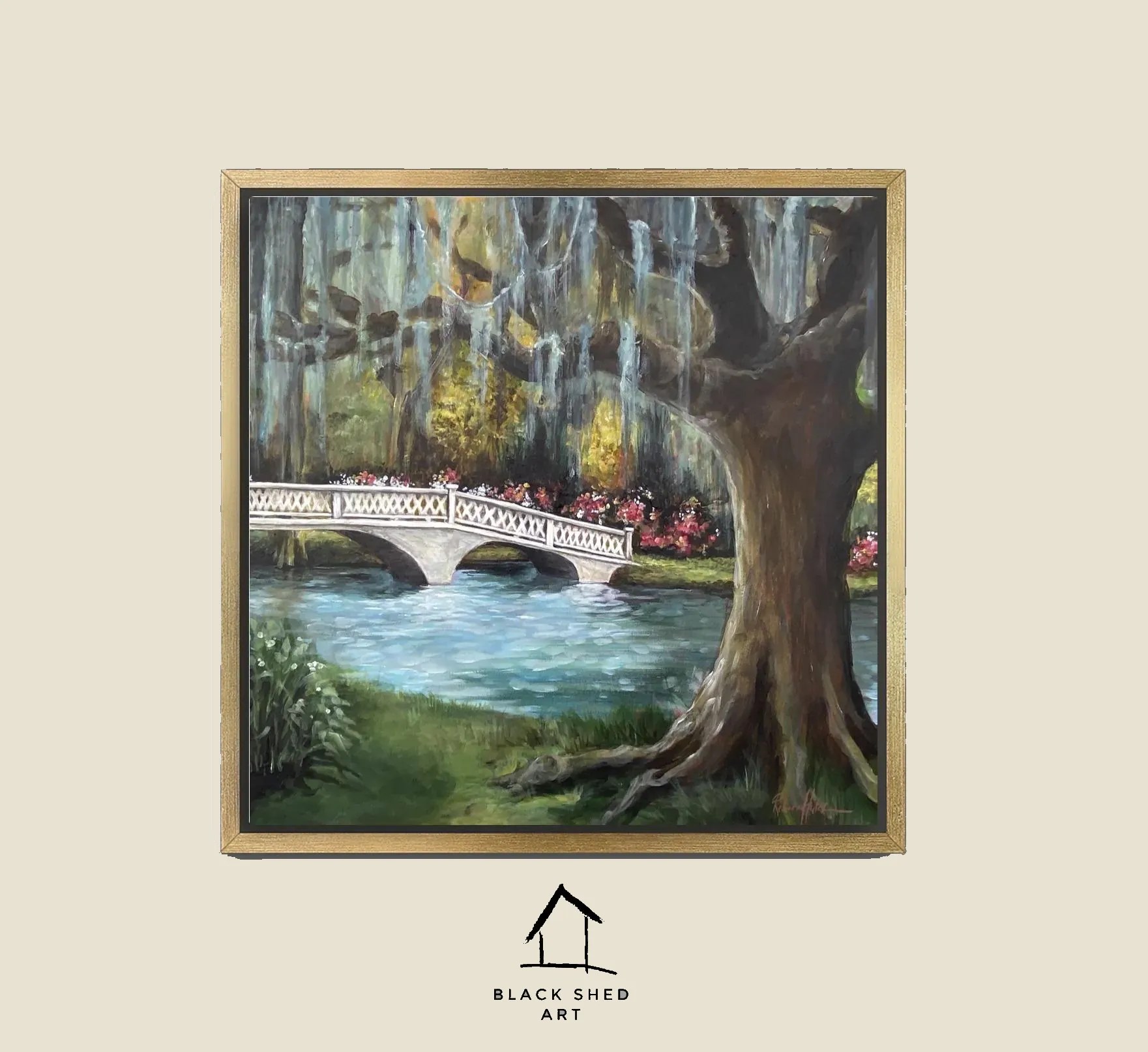 Magnolia Plantation Oak Tree with Bridge Giclée Print: South Carolina Wall Art