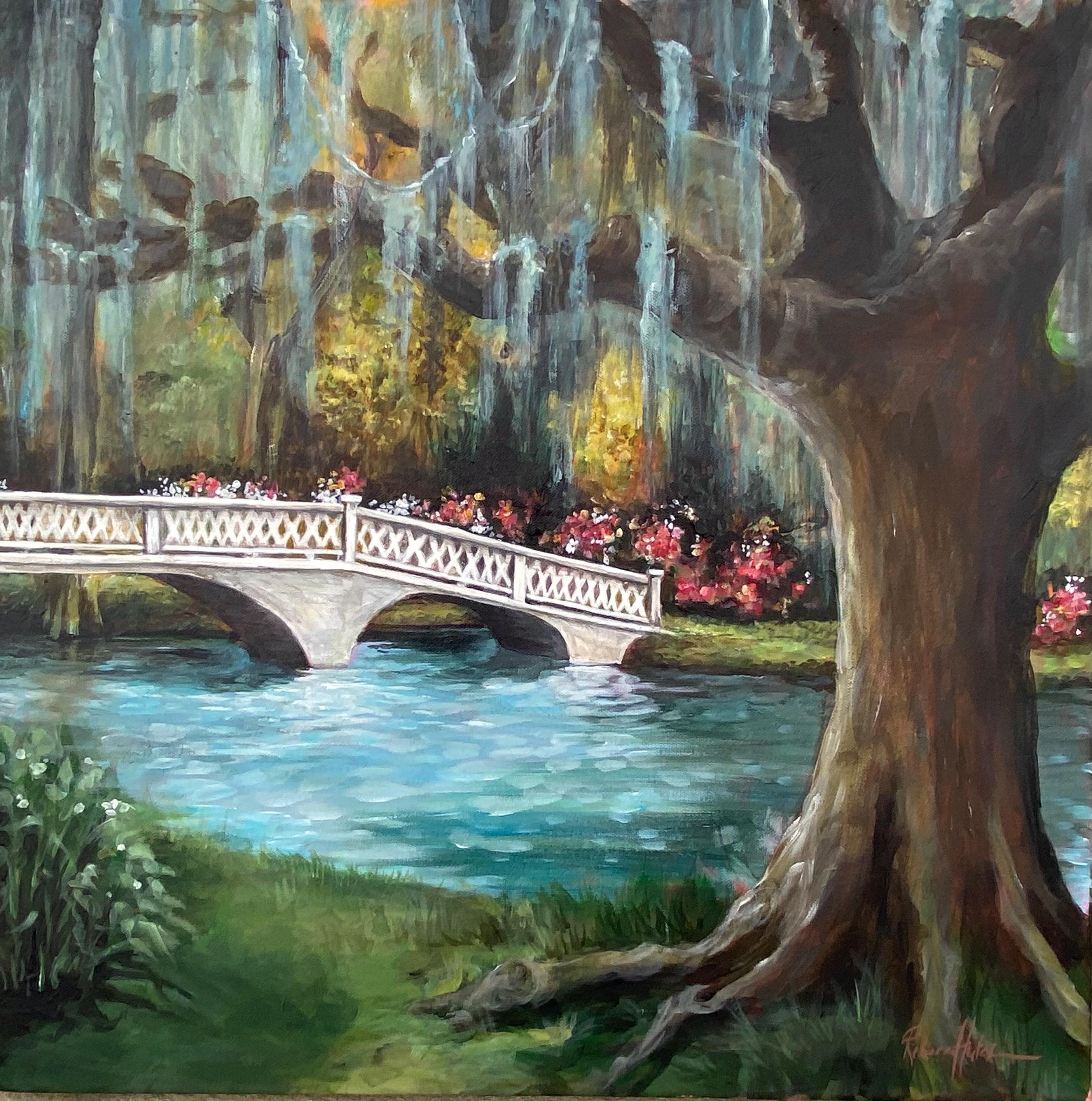 Magnolia Plantation Tree Painting, Custom Art Commission, Charleston South Carolina