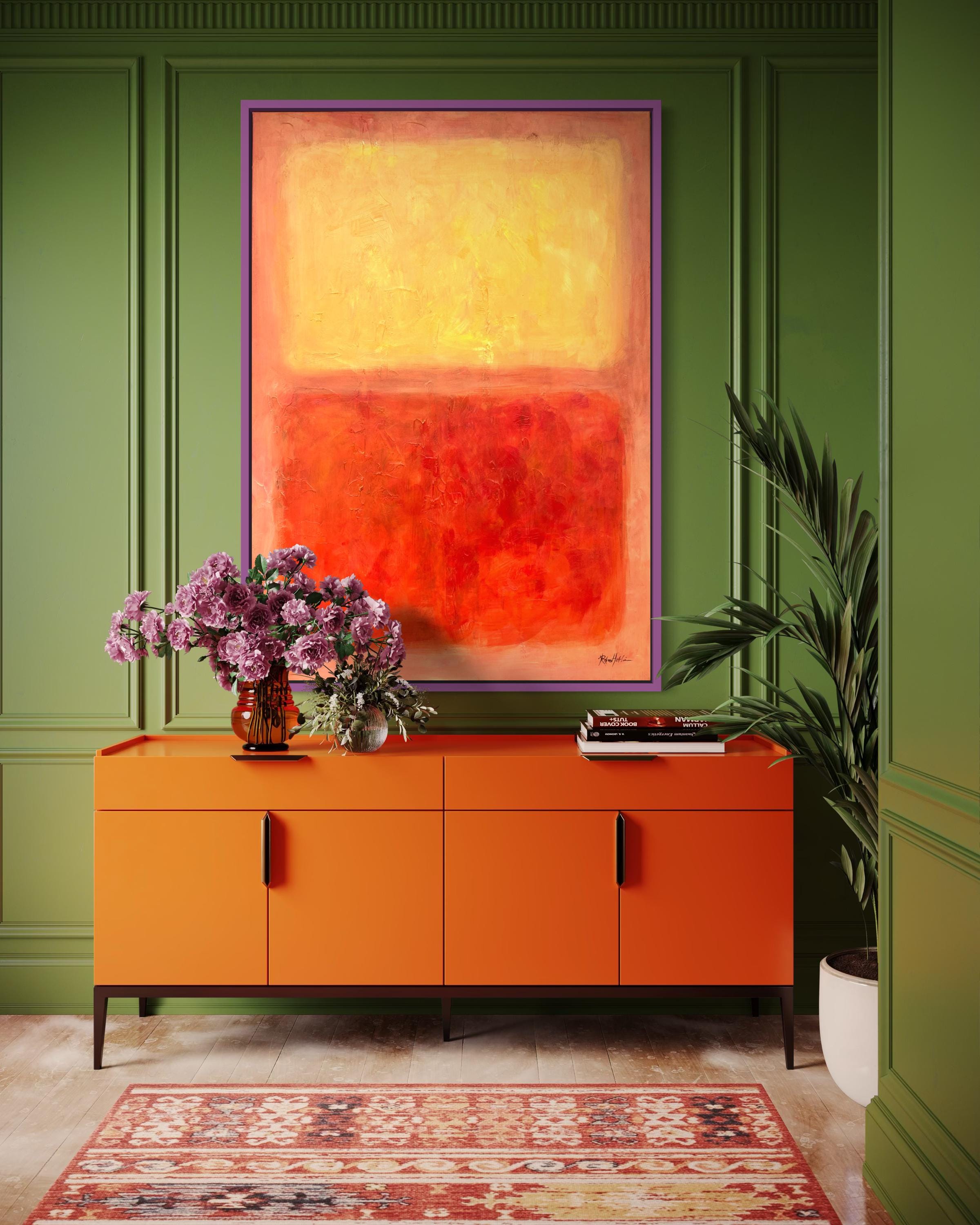 Mark Rothko Style Abstract Painting, Oversized Paintings, Minimalist Commission Painting - Orange, Yellow, Peach