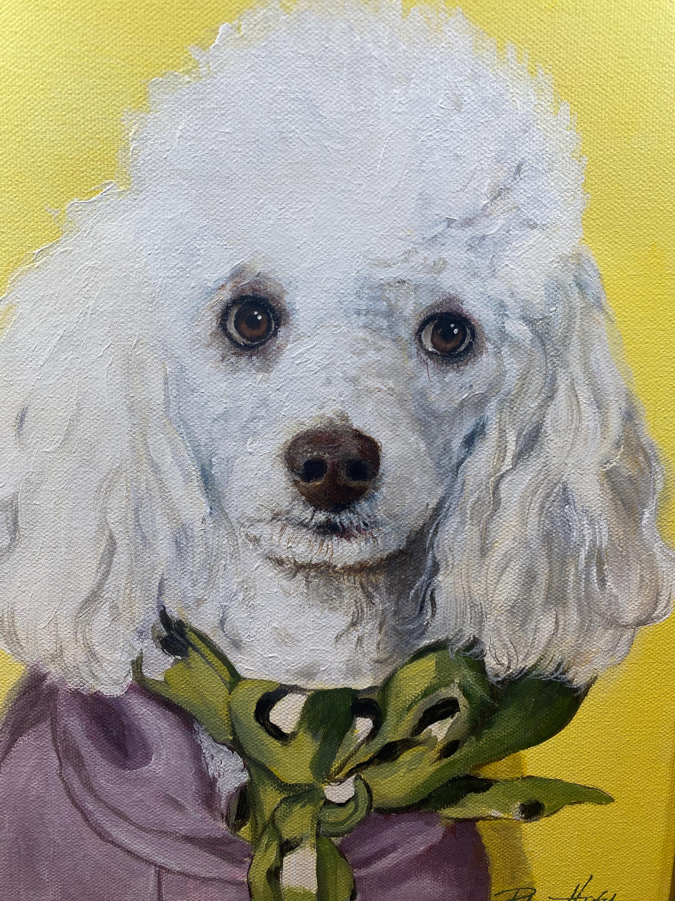 Hand-painted pet portrait with moving eyes
