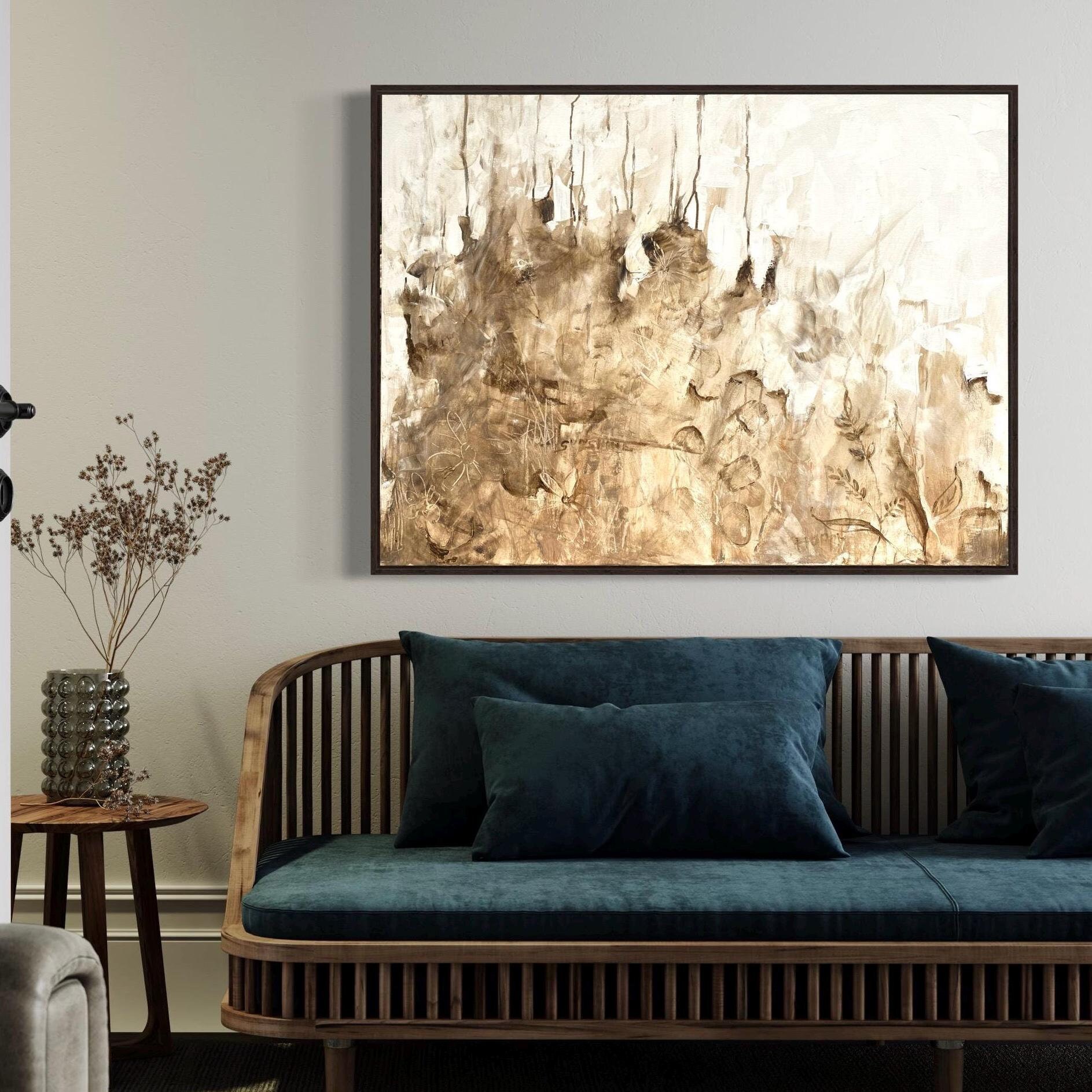 Neutral Abstract Painting on Canvas: 30x40" Original Wall Art