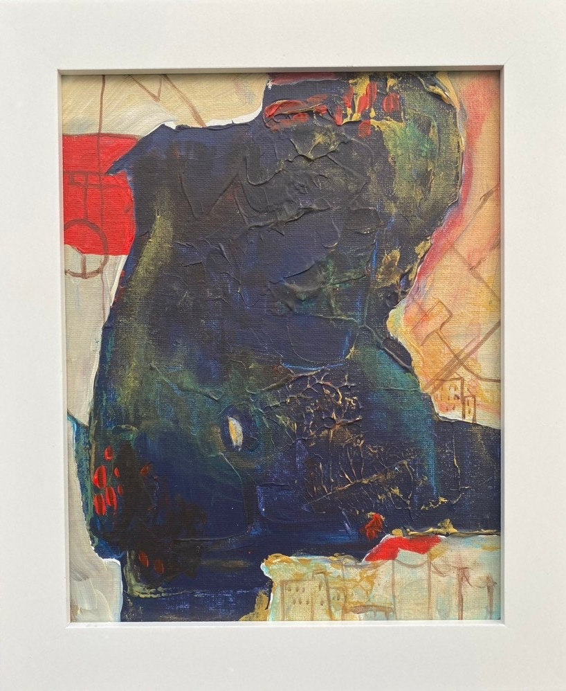Original Abstract Figure Painting - 8x10 inch Acrylic Canvas Panel
