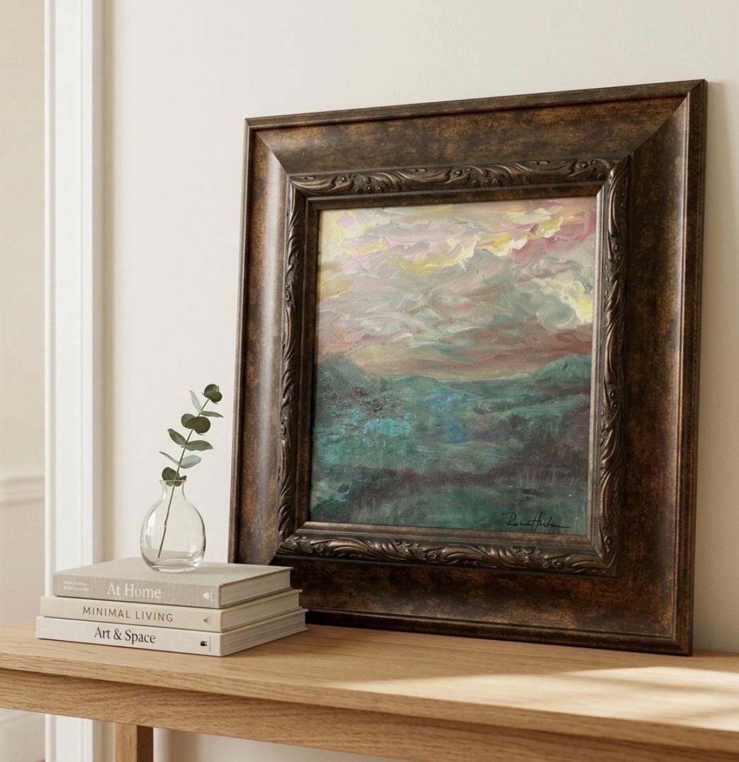 Original Abstract Landscape Painting, Canvas Wall Art
