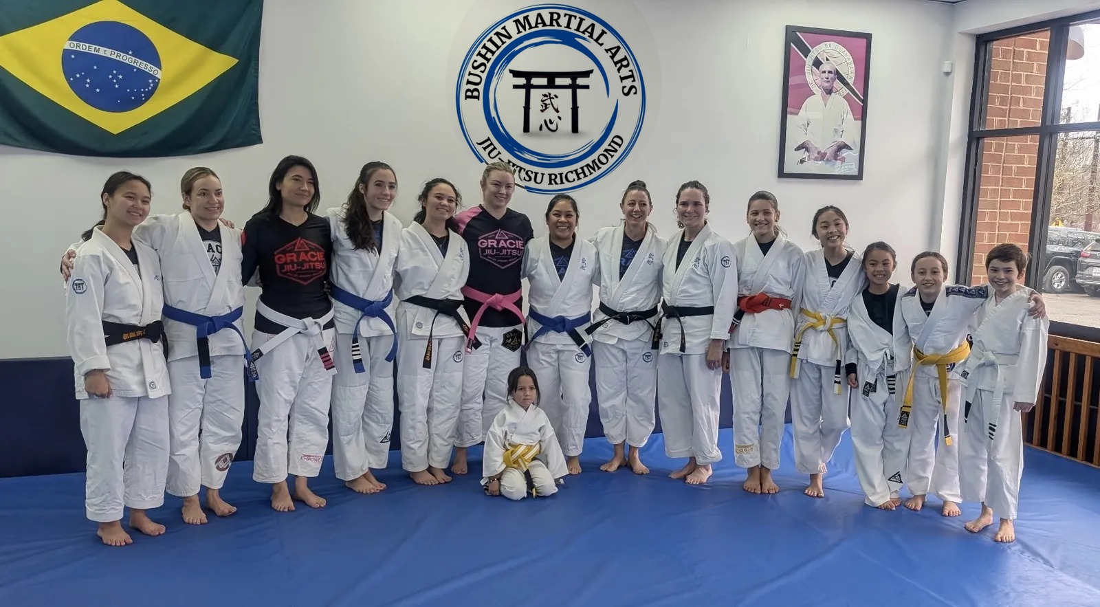 WE Rise Women's Self-Defense students training at Bushin