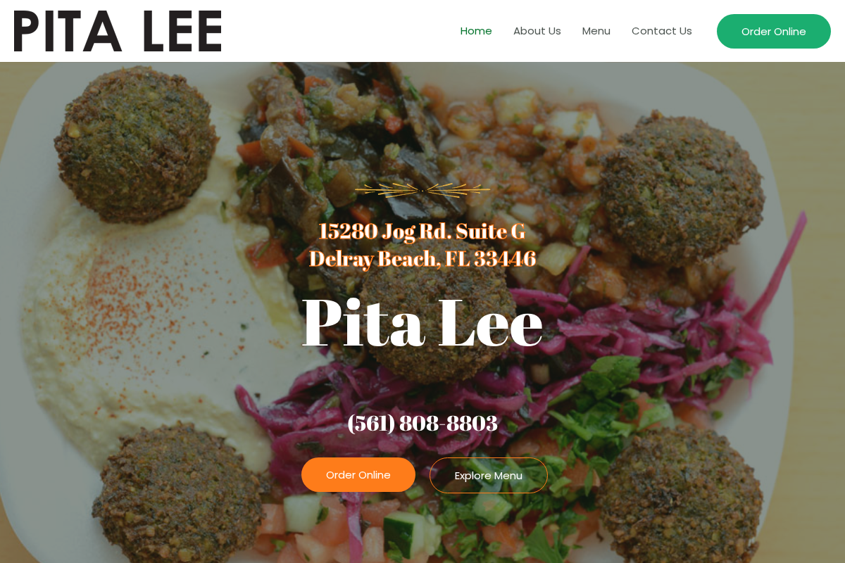 Screenshot of the Pita Lee public website in Delray Beach