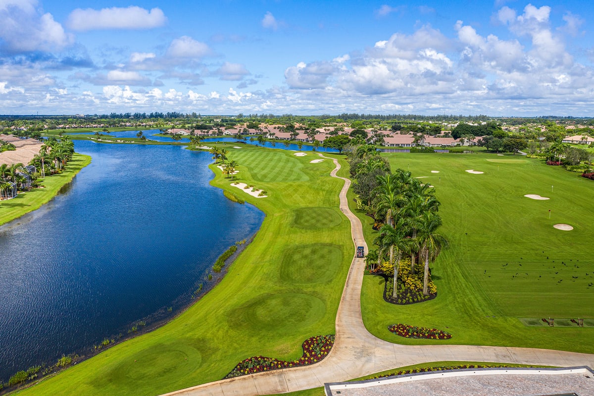Aerial view of Aberdeen Country Club golf course and surrounding waterway
