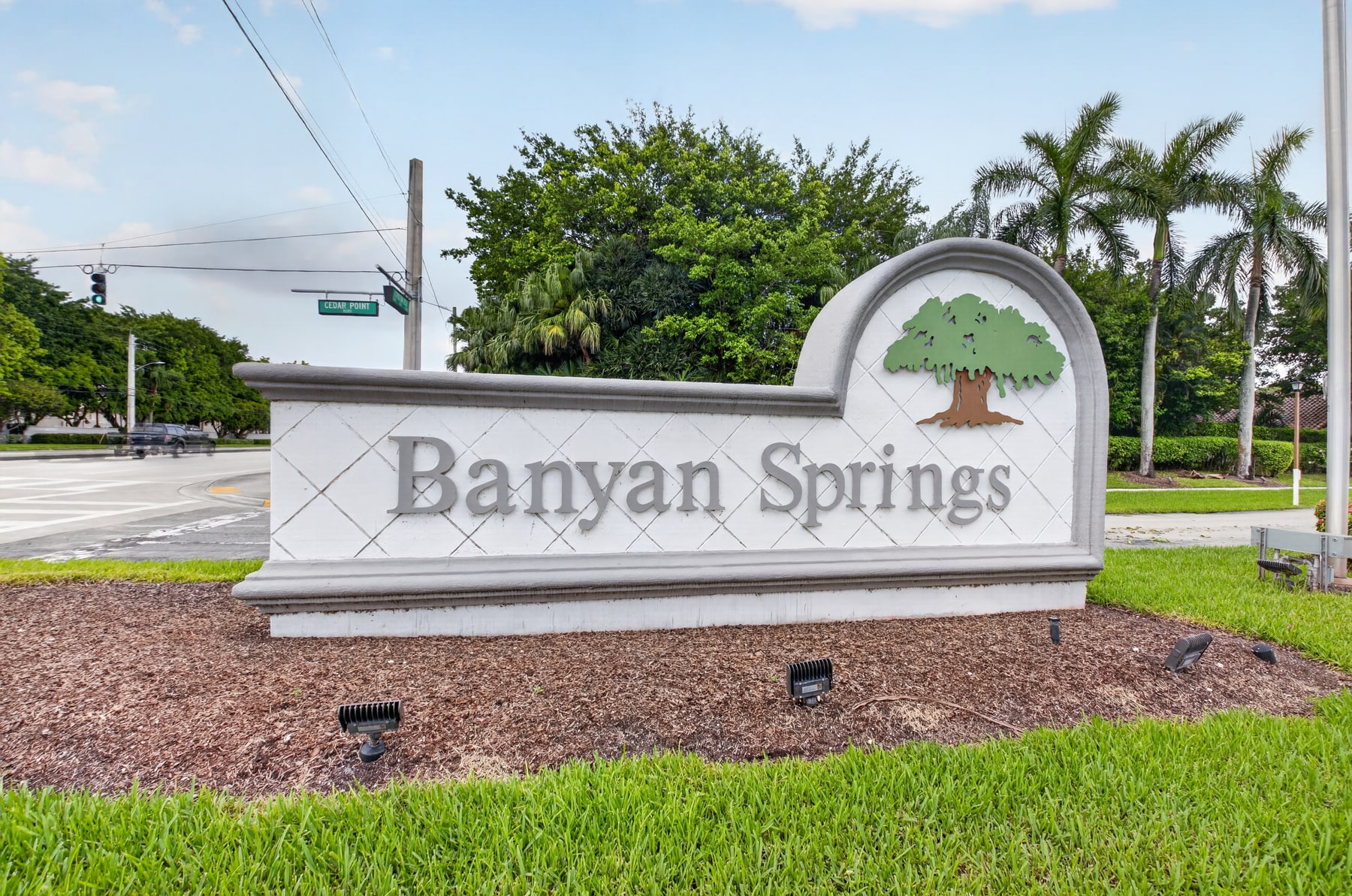 Banyan Springs entrance sign in Boynton Beach