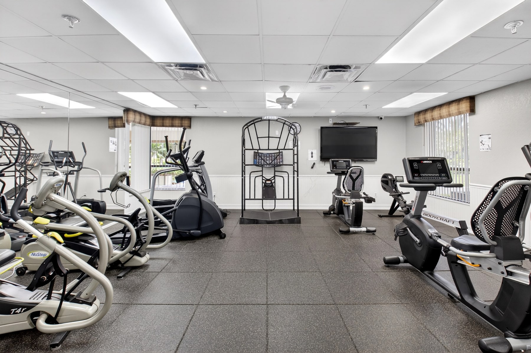 Fitness center with cardio and strength equipment at Boca Delray