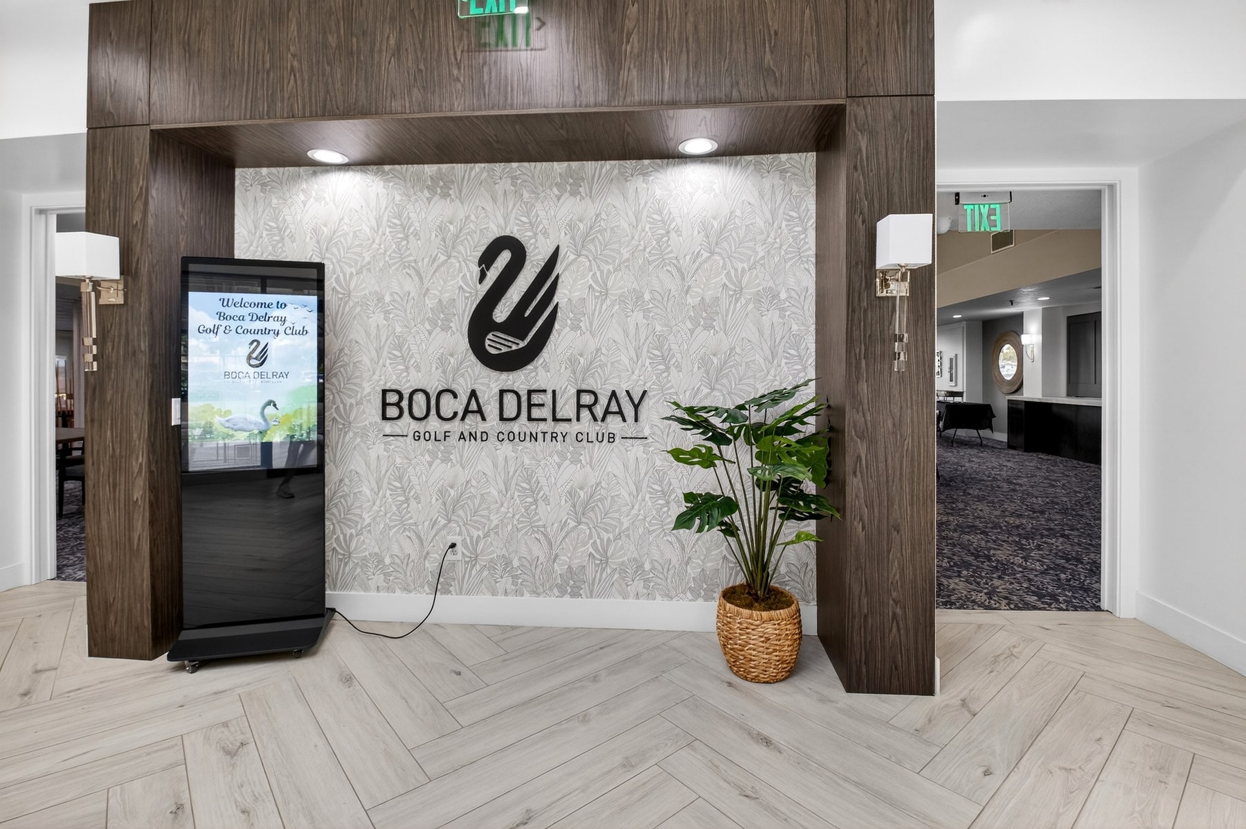 Boca Delray welcome area inside the clubhouse