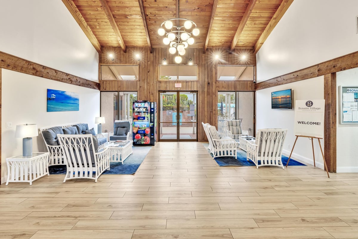 Bonaire Village clubhouse lobby