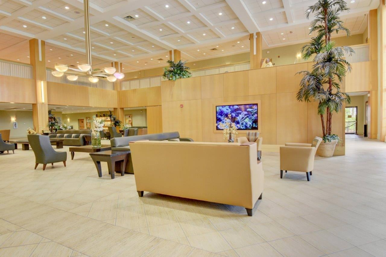 Clubhouse lobby at Century Village Boca Raton
