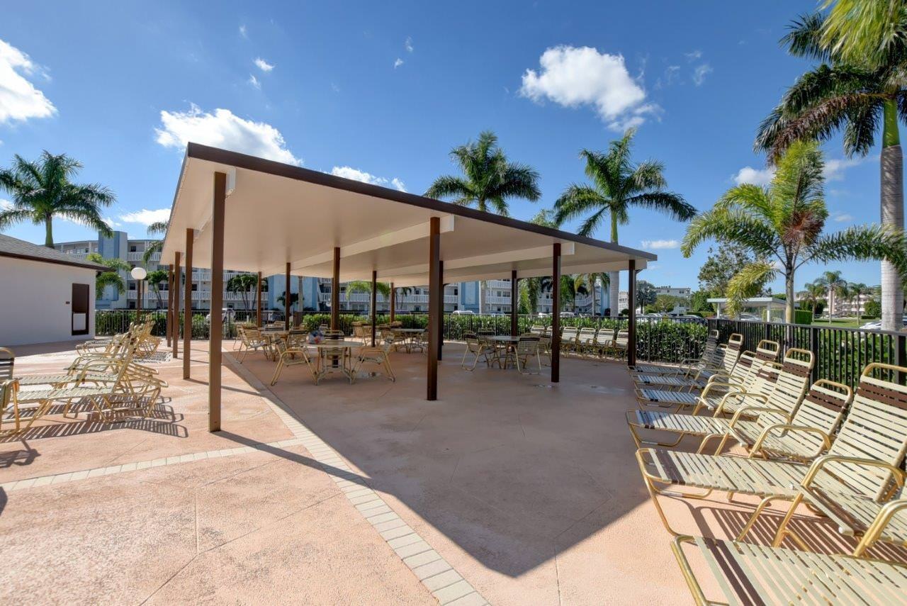 Poolside pavilion at Century Village Boca Raton