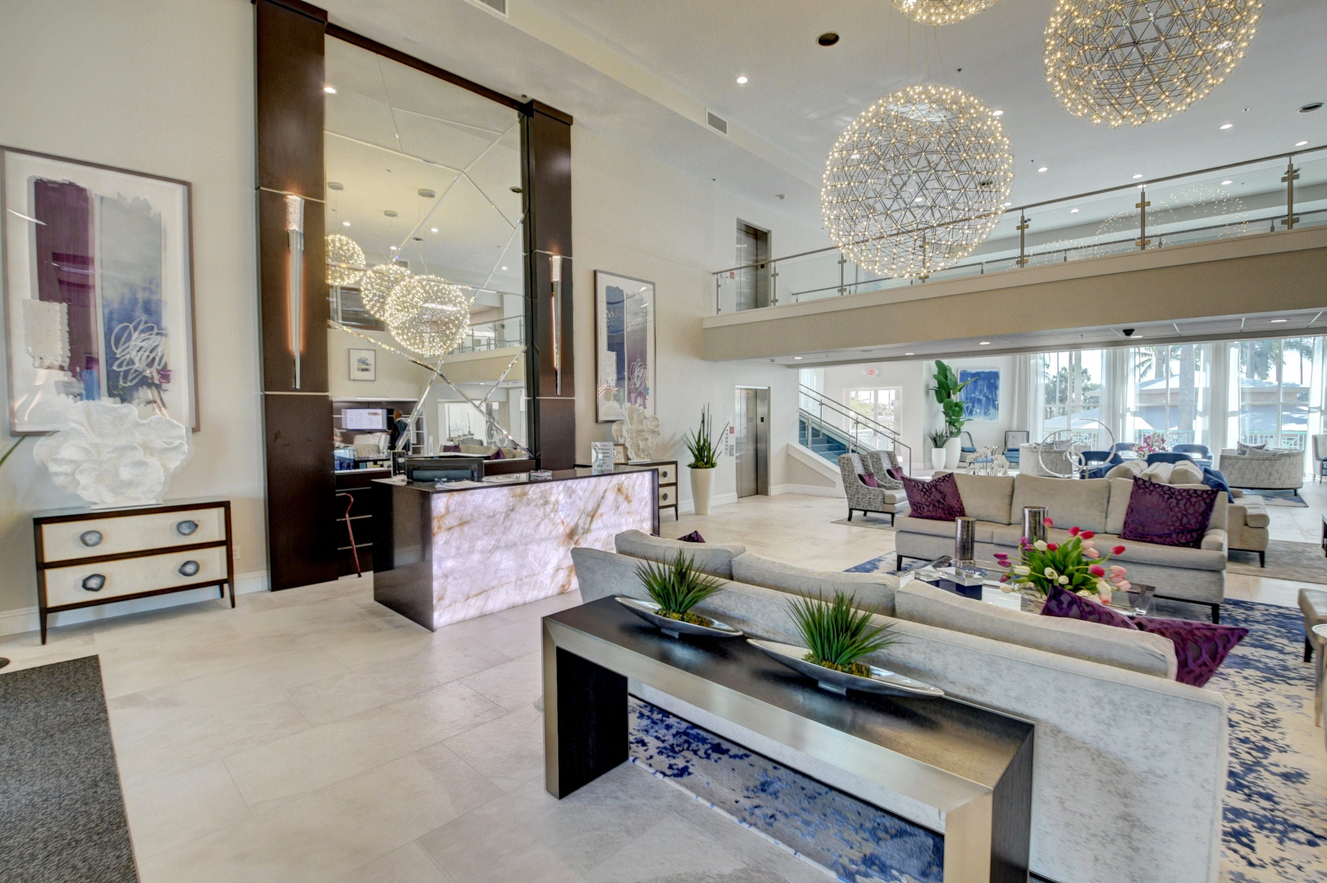 Grand lobby at Coral Lakes clubhouse