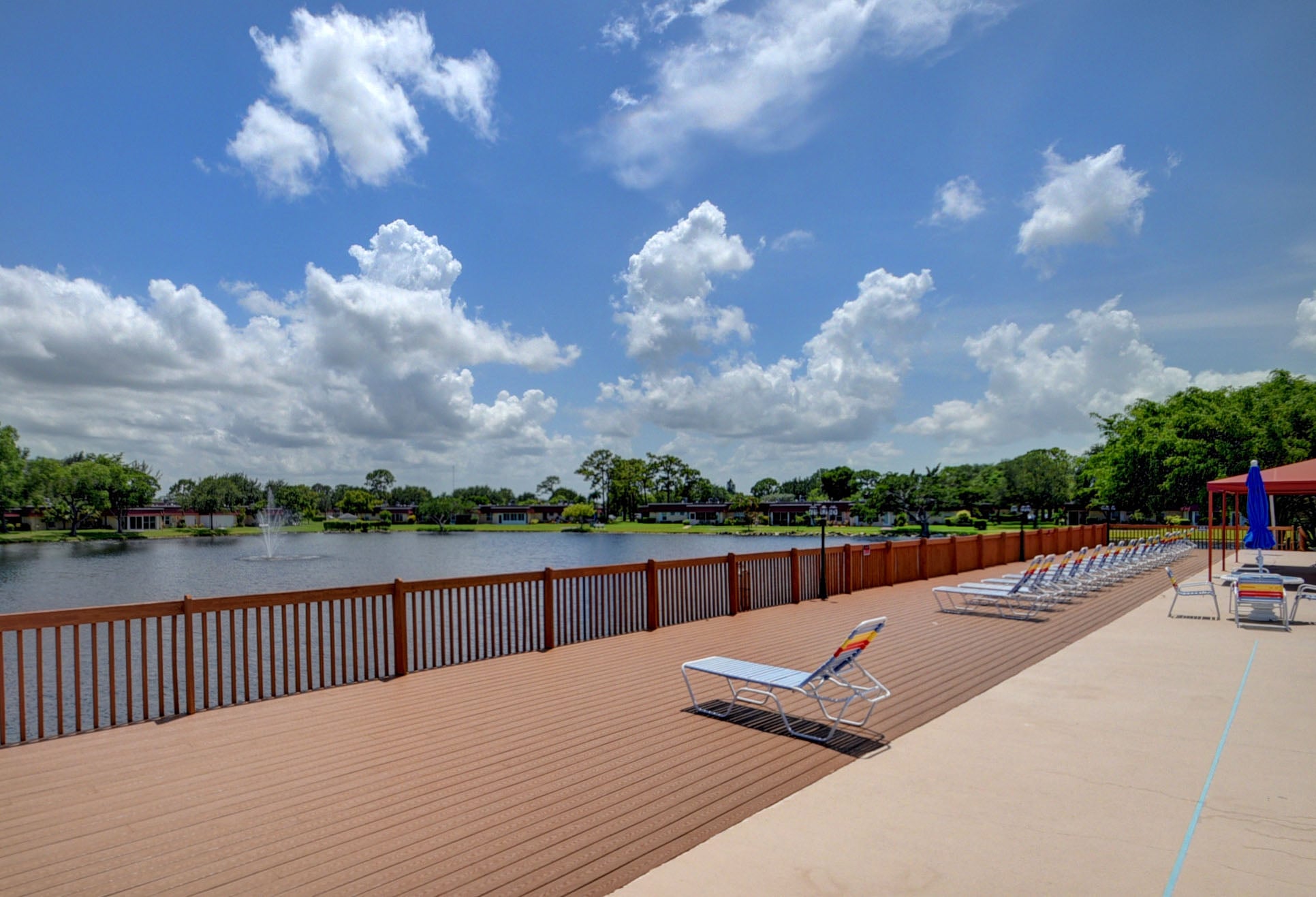 Pool deck at Covered Bridge clubhouse