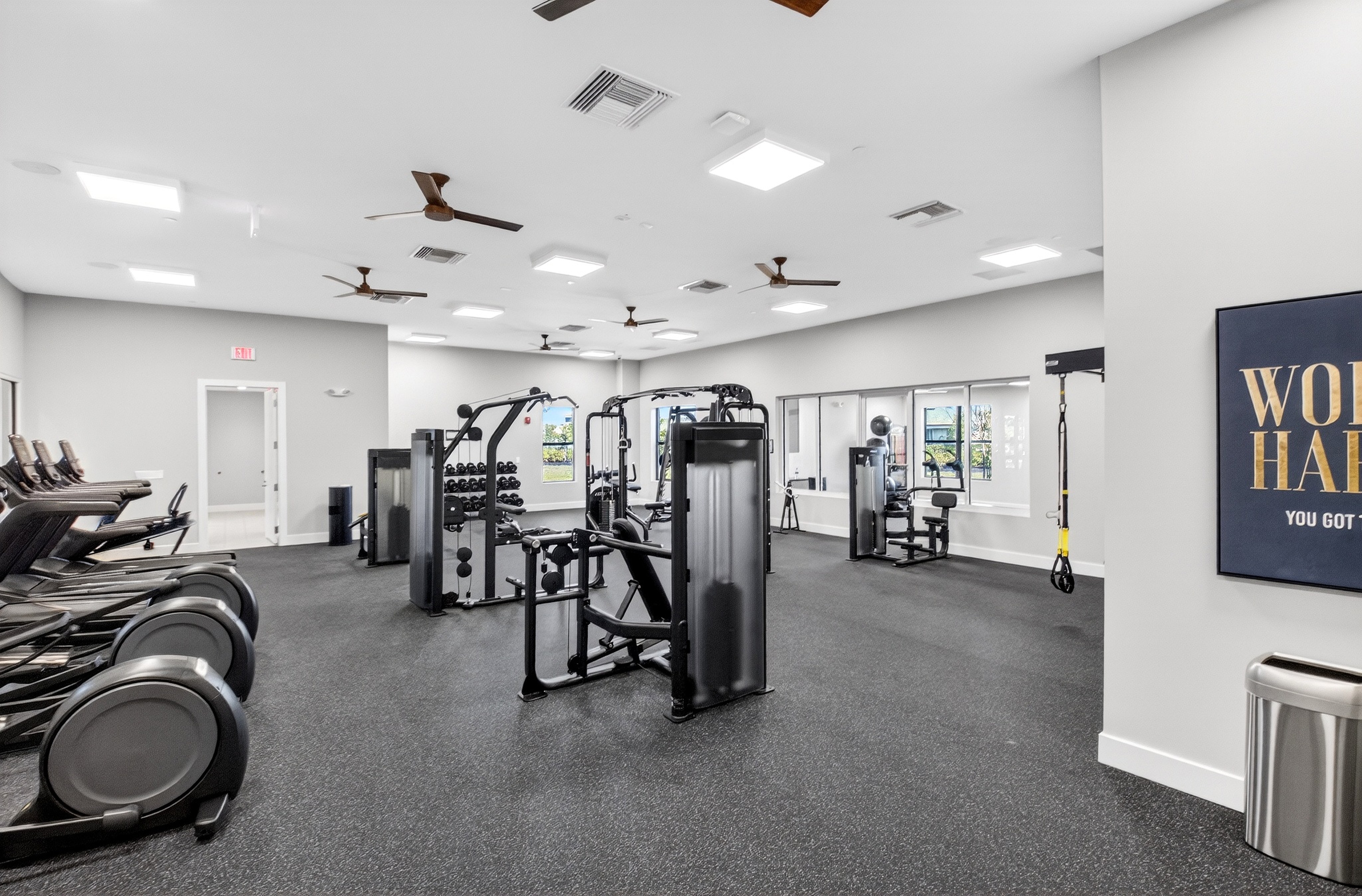 Fitness center at Delray Trails clubhouse
