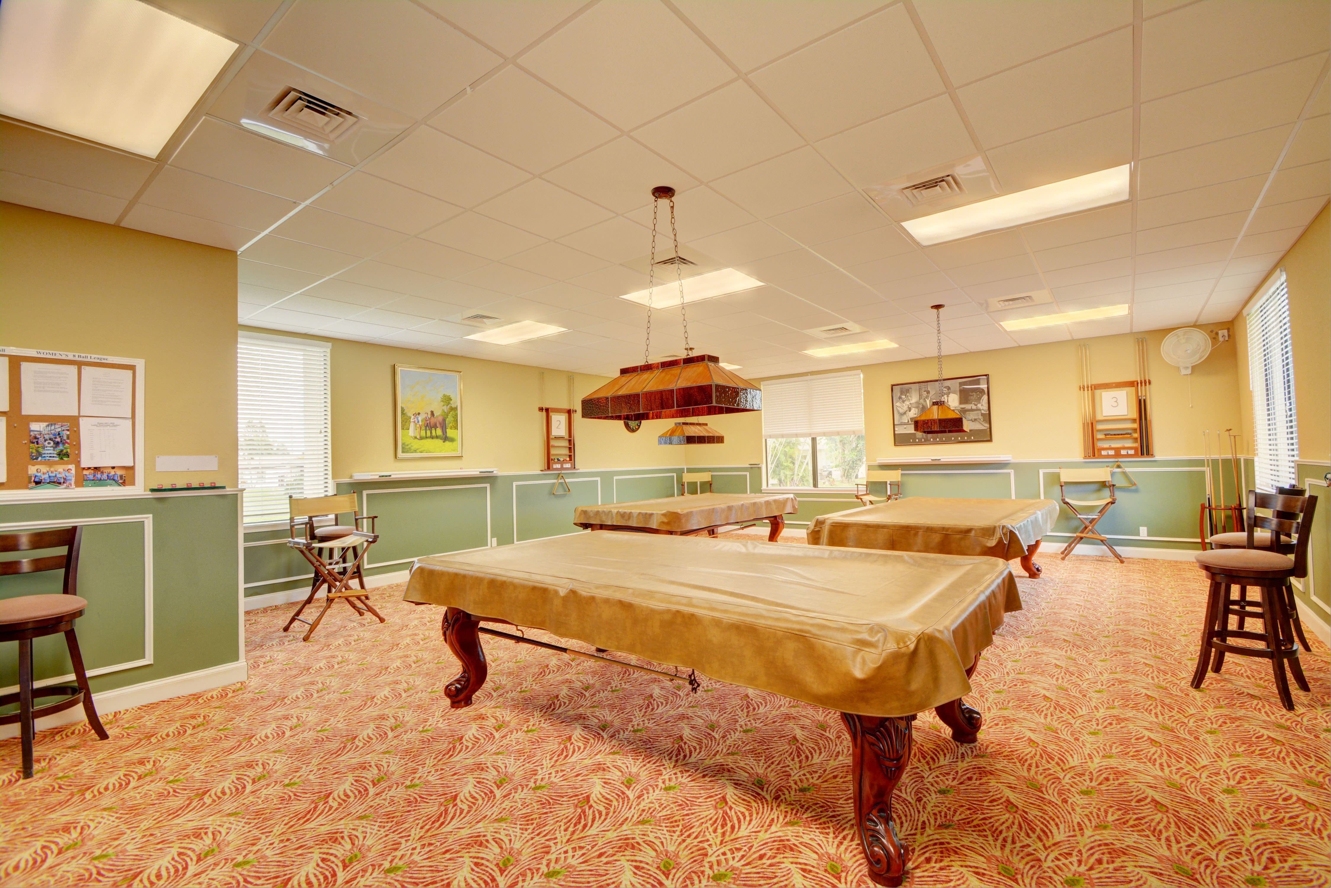 Billiards room at Delray Villas