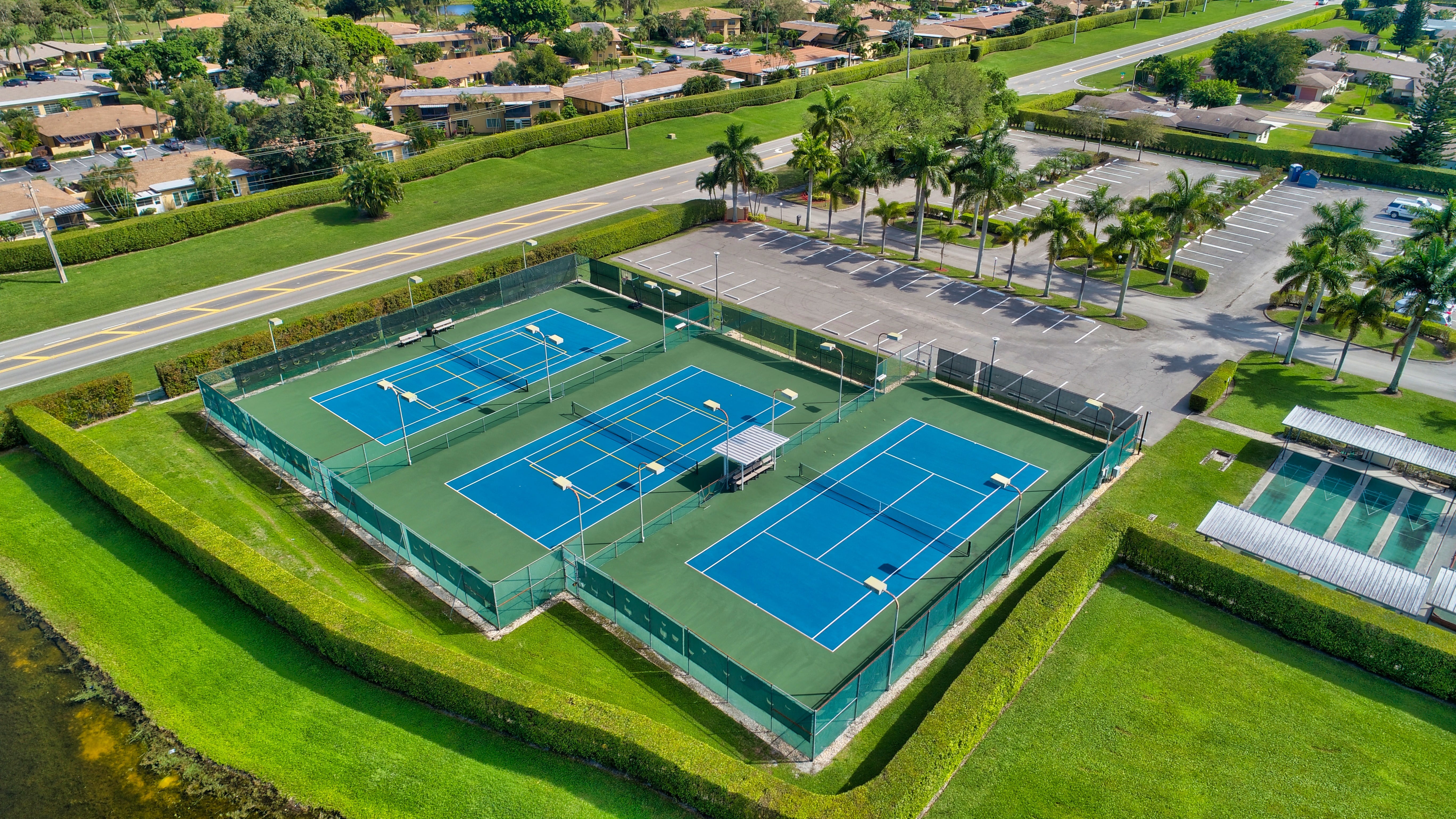 Pickleball courts at Delray Villas