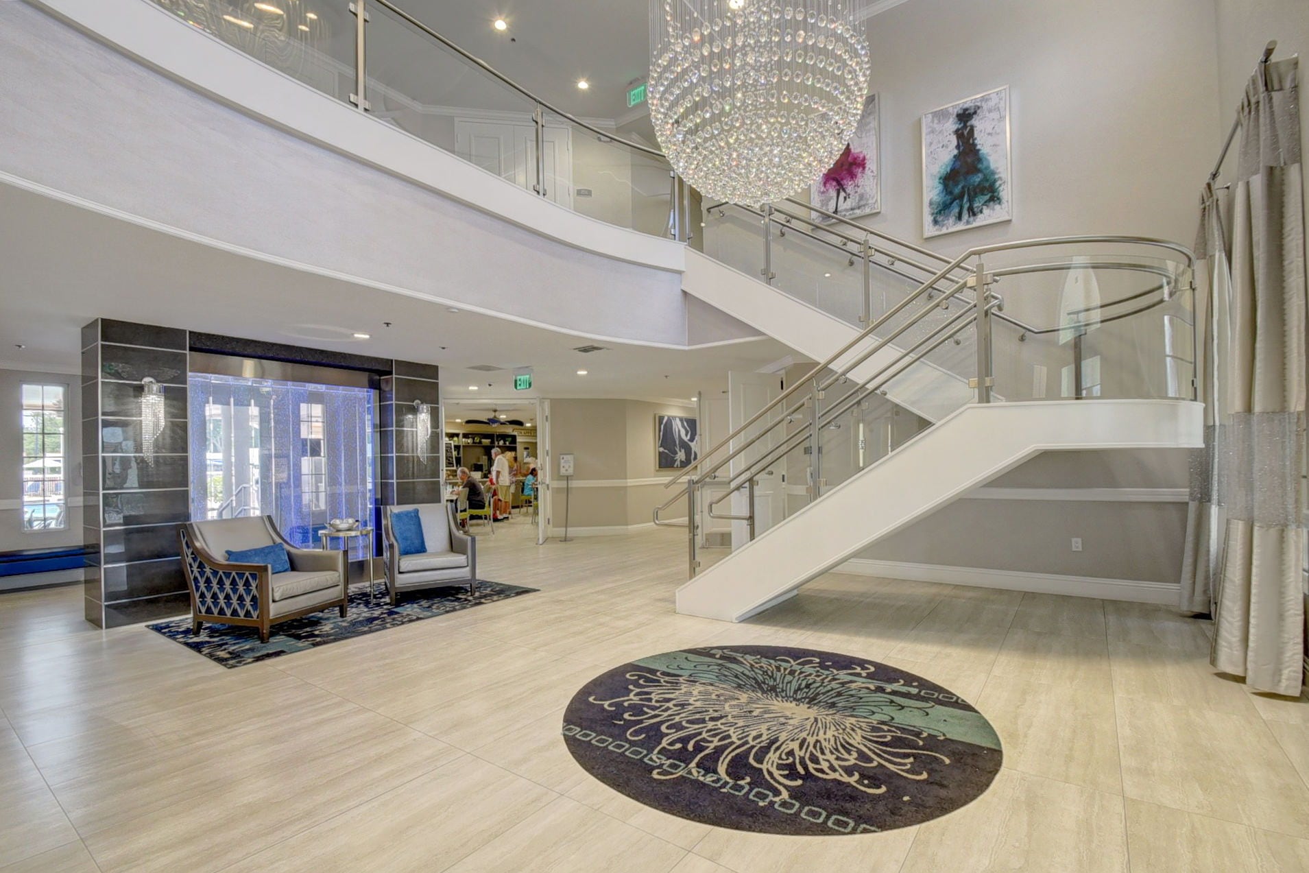 Grand clubhouse lobby at Platina