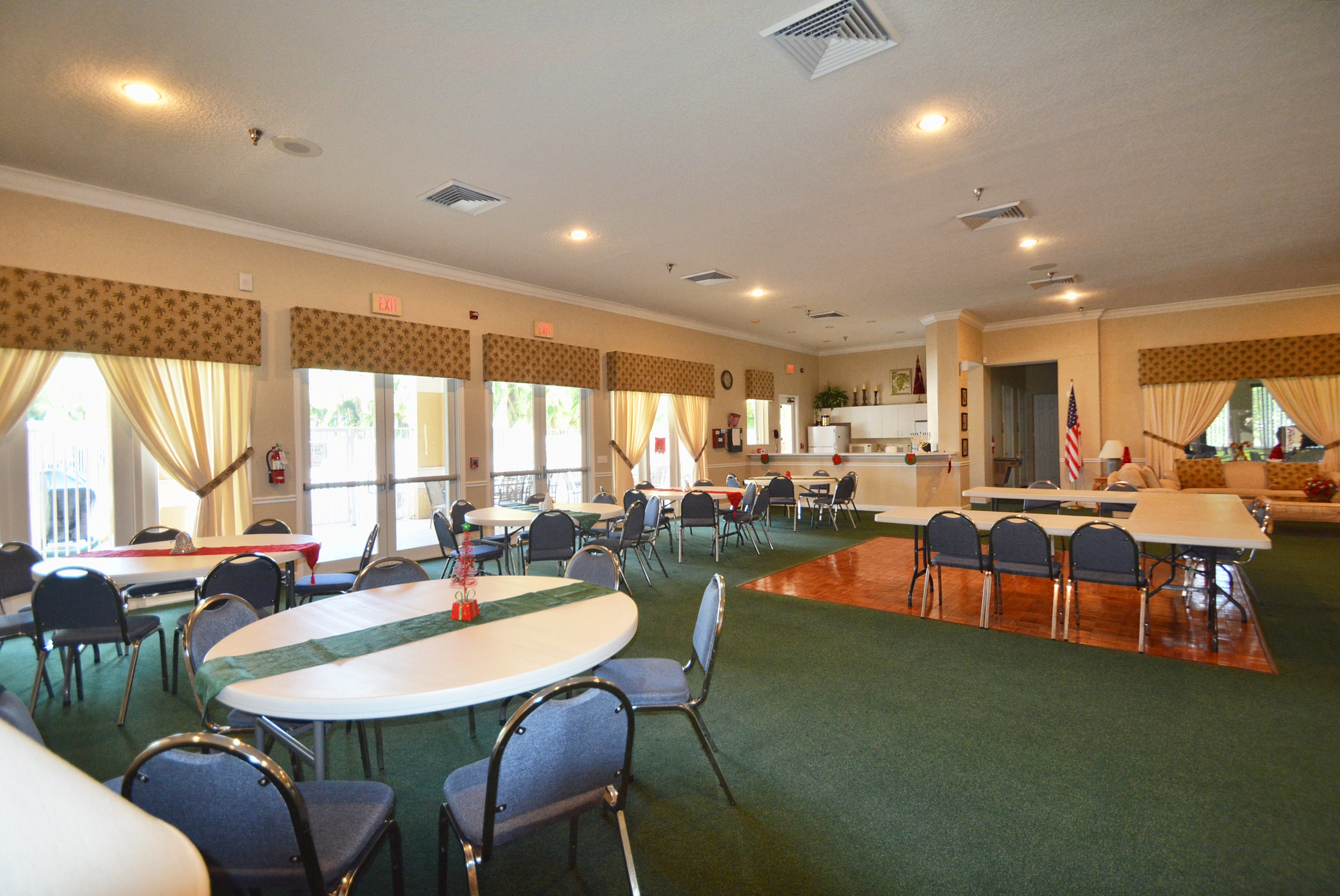 Ballroom gathering space at the Hampton Lakes clubhouse