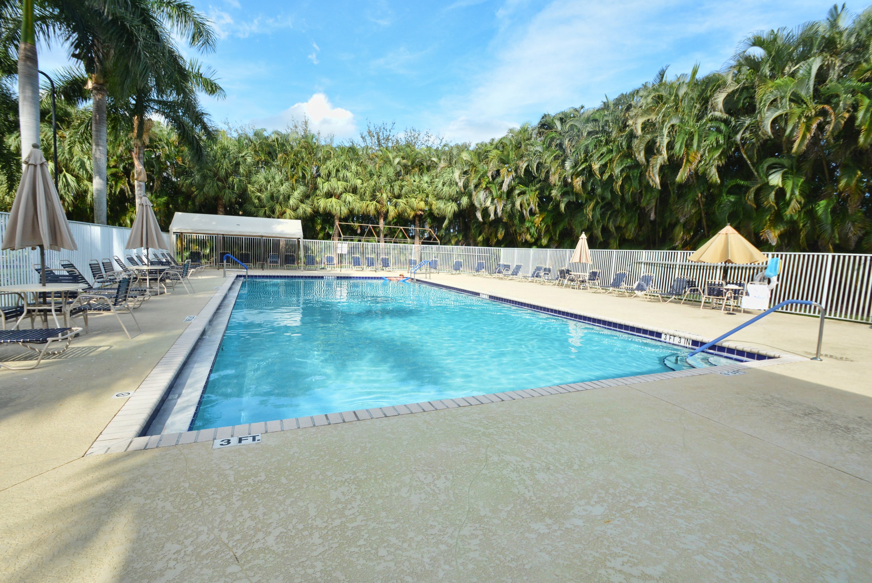 Heated swimming pool at the Hampton Lakes clubhouse
