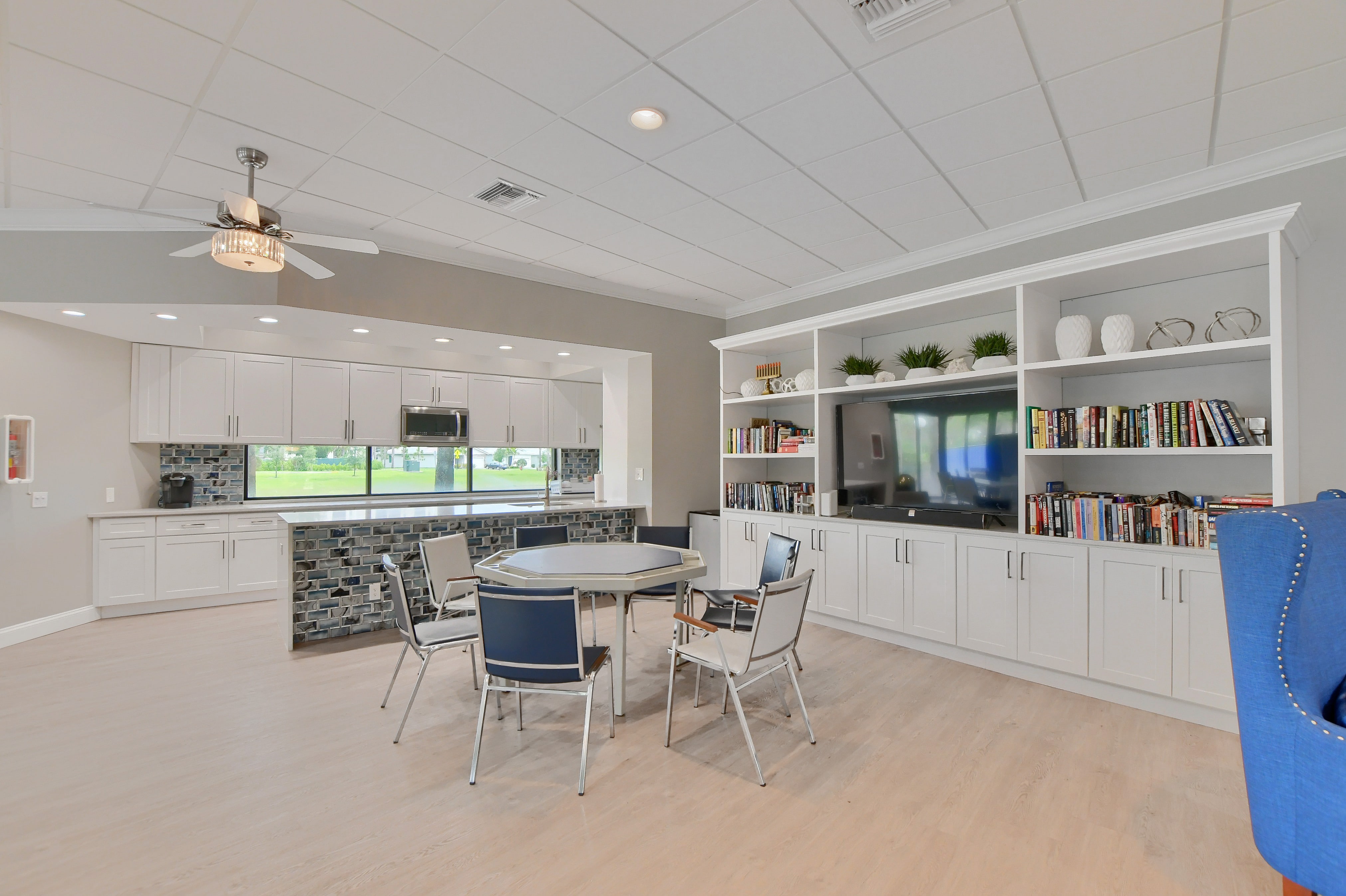 Updated kitchen in the Huntington Towers clubhouse