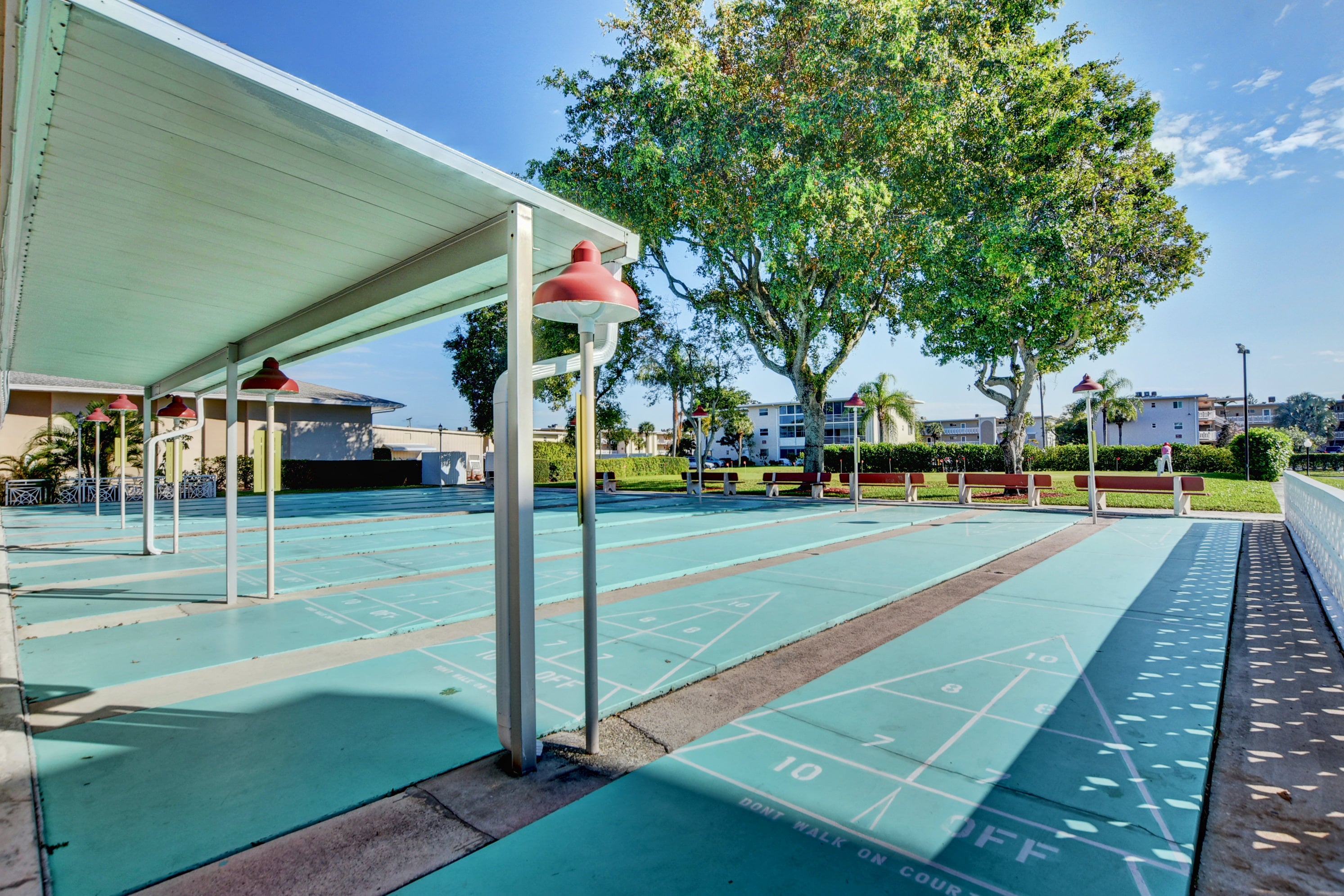 Shuffleboard courts at Lake Clarke Gardens