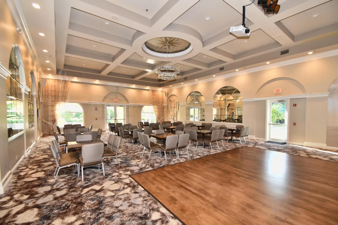 Lounge seating inside a South Florida active-adult community clubhouse