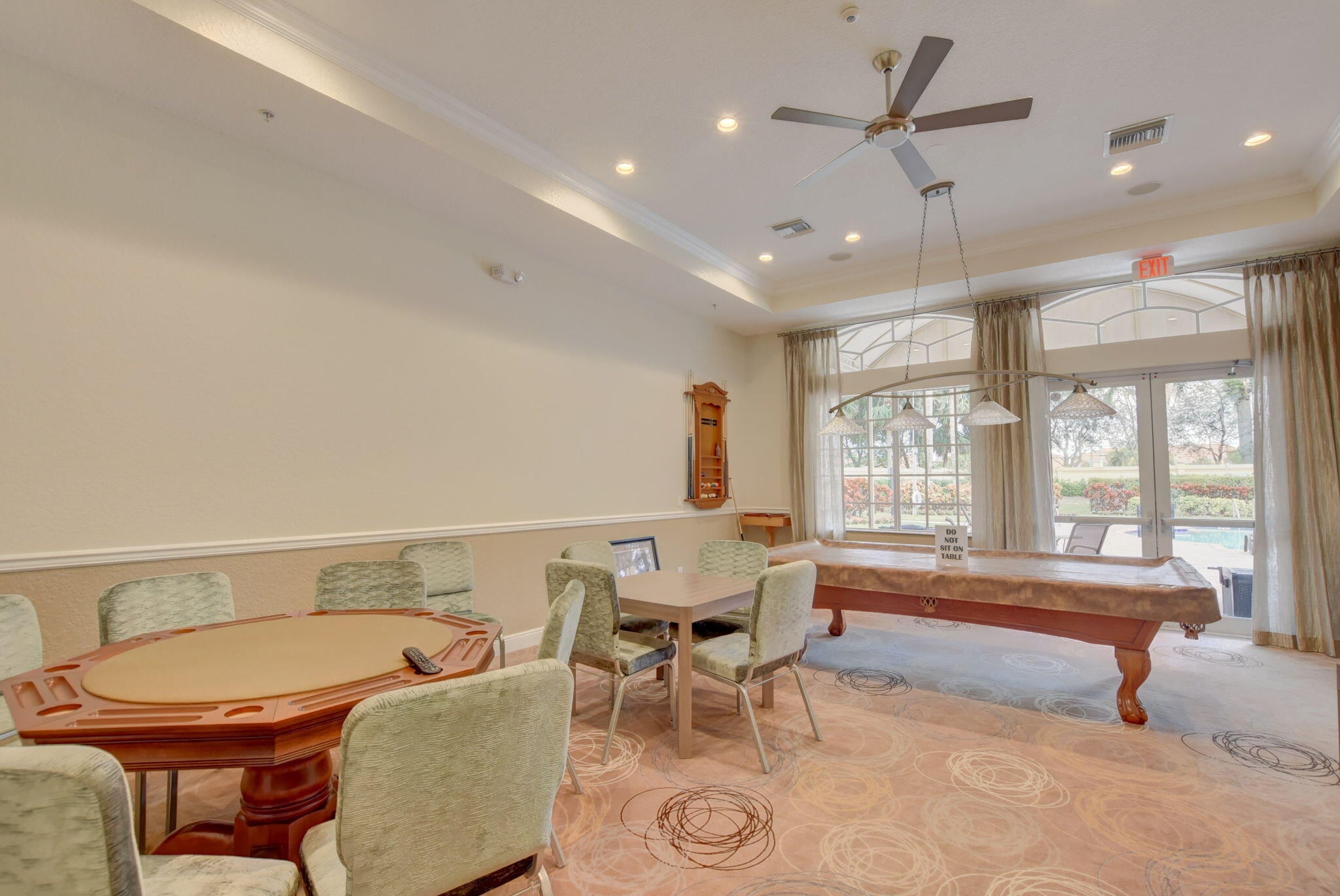 Cards and billiards room at Mizner Falls