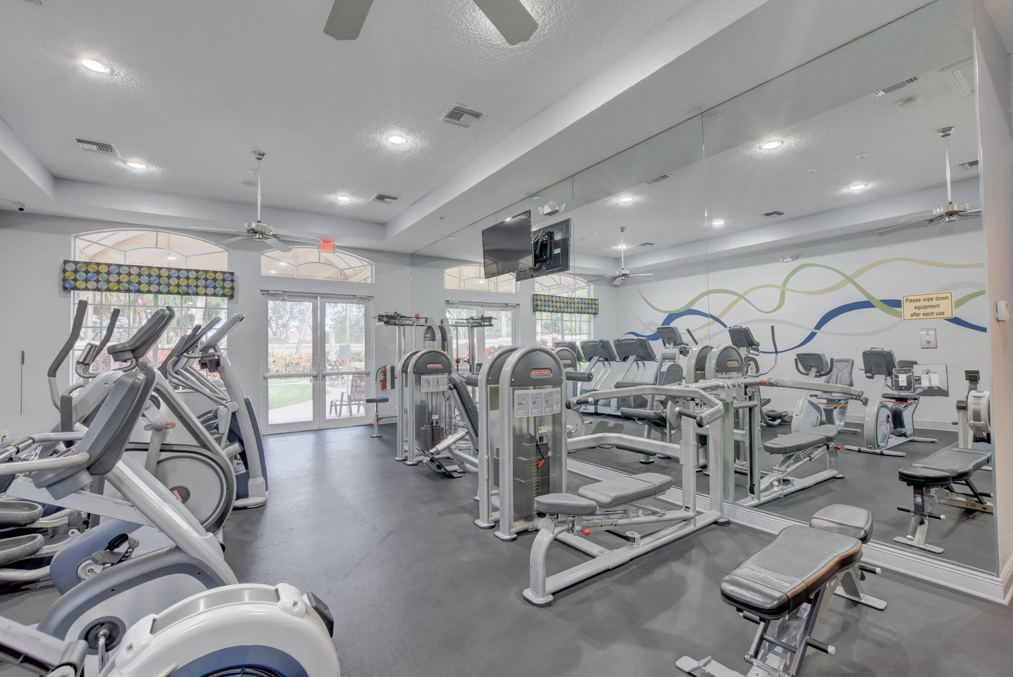 Fitness center strength equipment at Mizner Falls