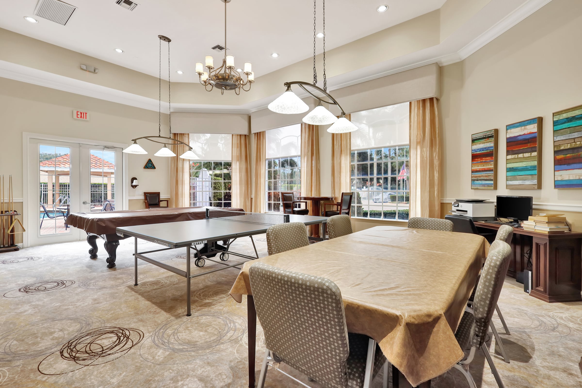 Social game room at the San Marco clubhouse