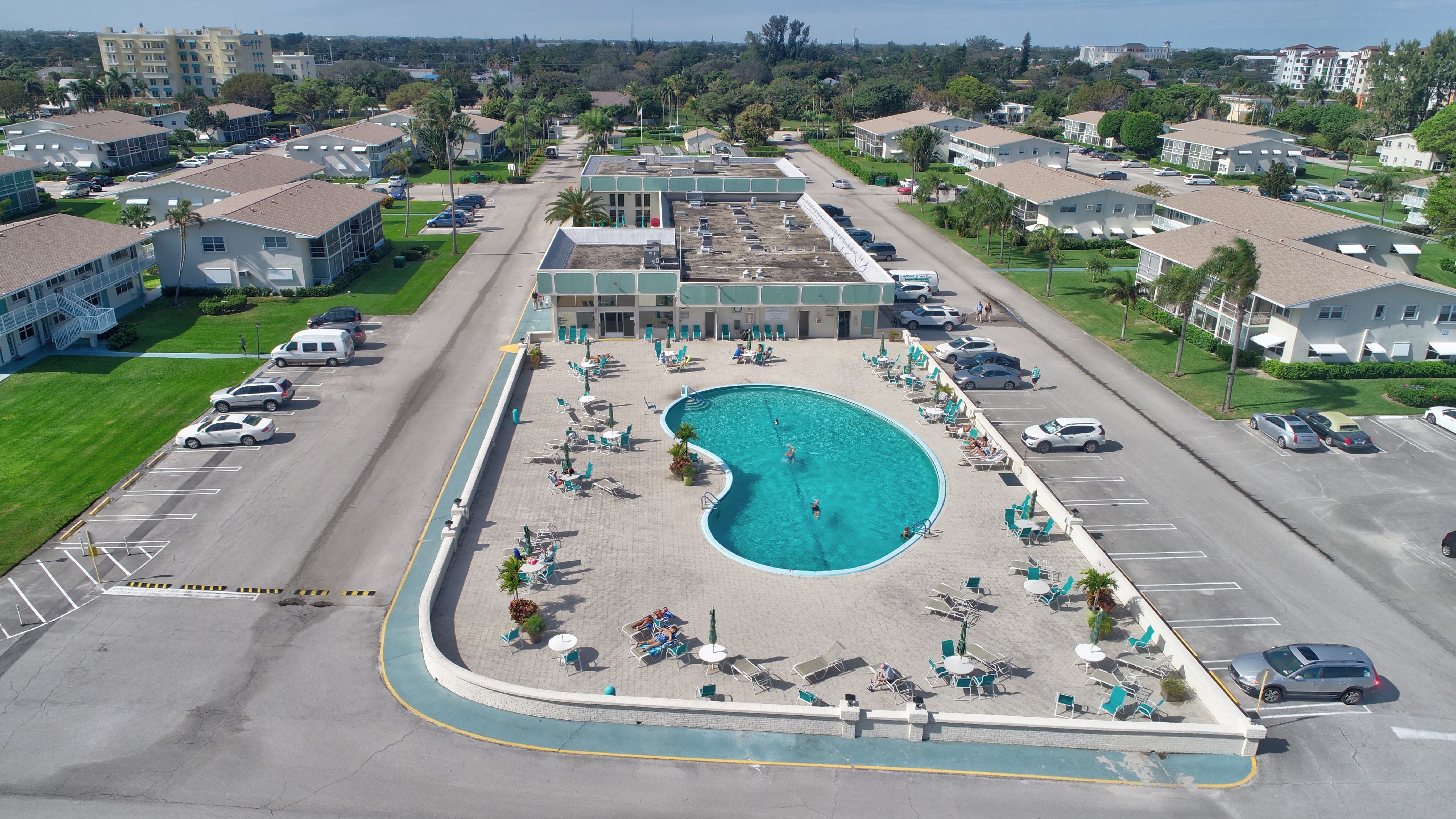 Aerial view of the Sterling Village pool