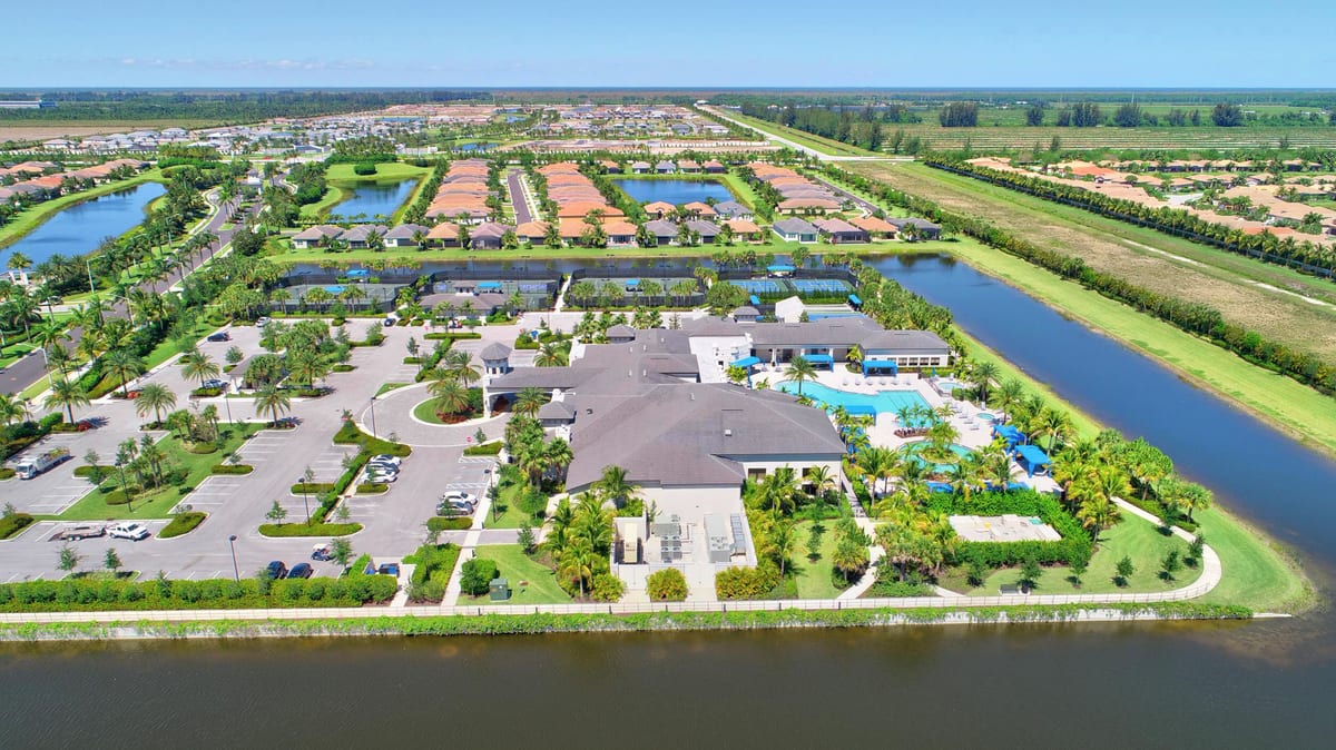 Aerial overview of Valencia Bay in Boynton Beach