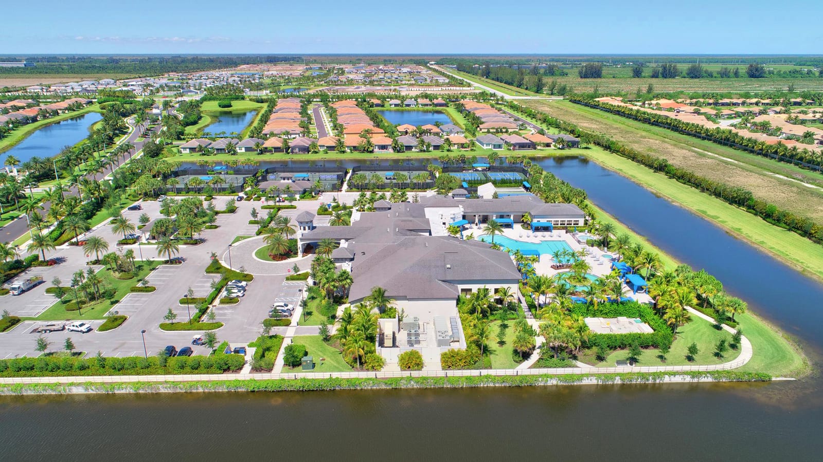 Aerial overview of Valencia Bay in Boynton Beach