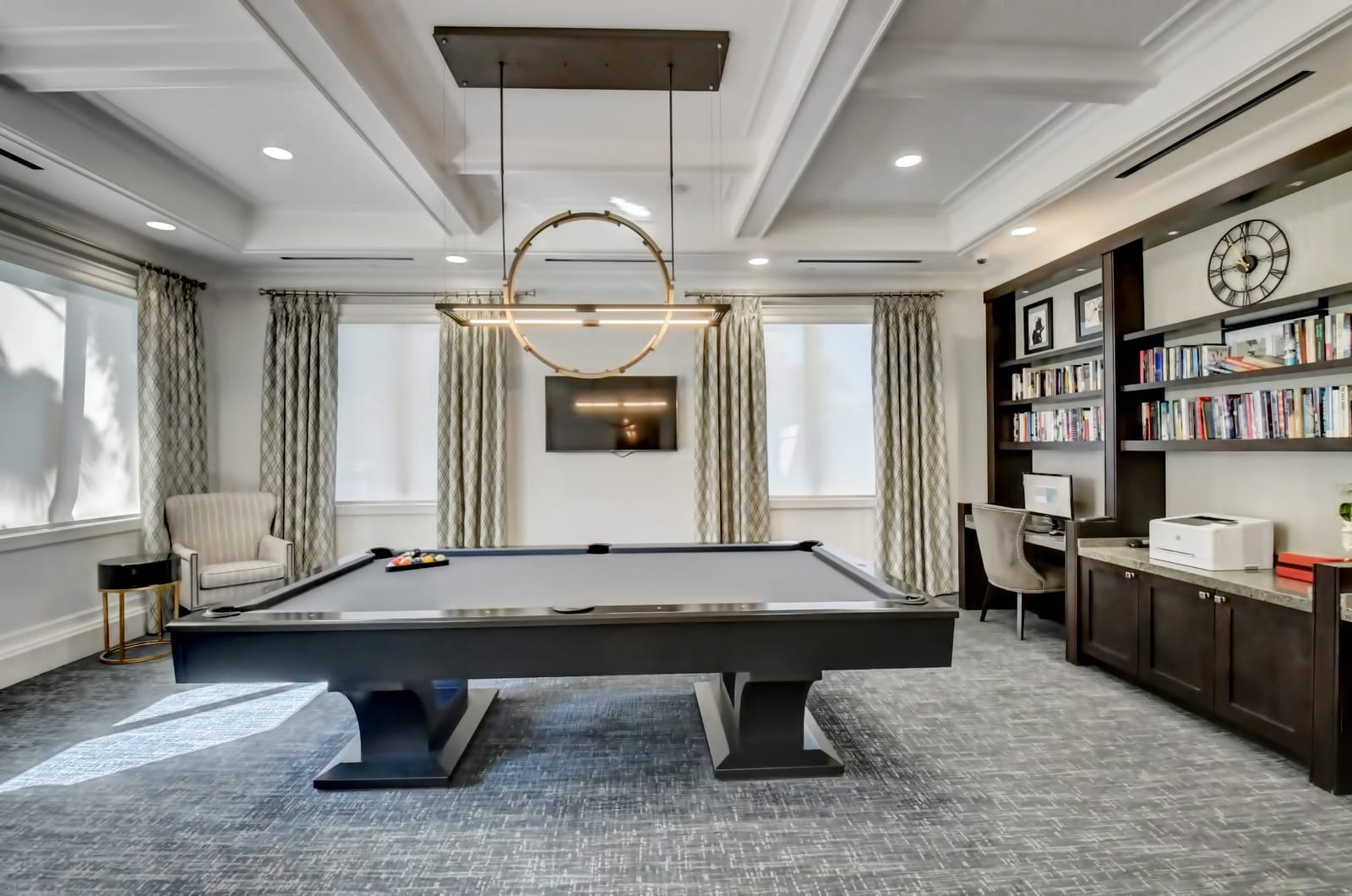 Billiards room at the Valencia Bay clubhouse