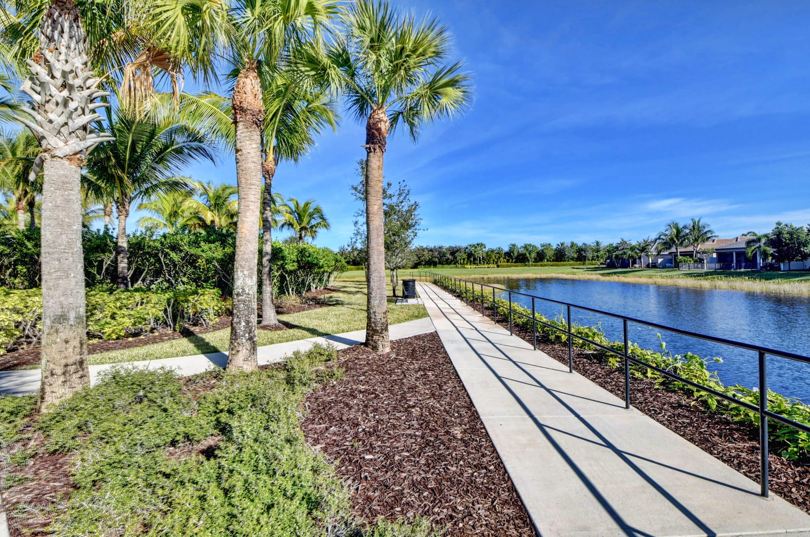 Lakeside walking path at Valencia Bay