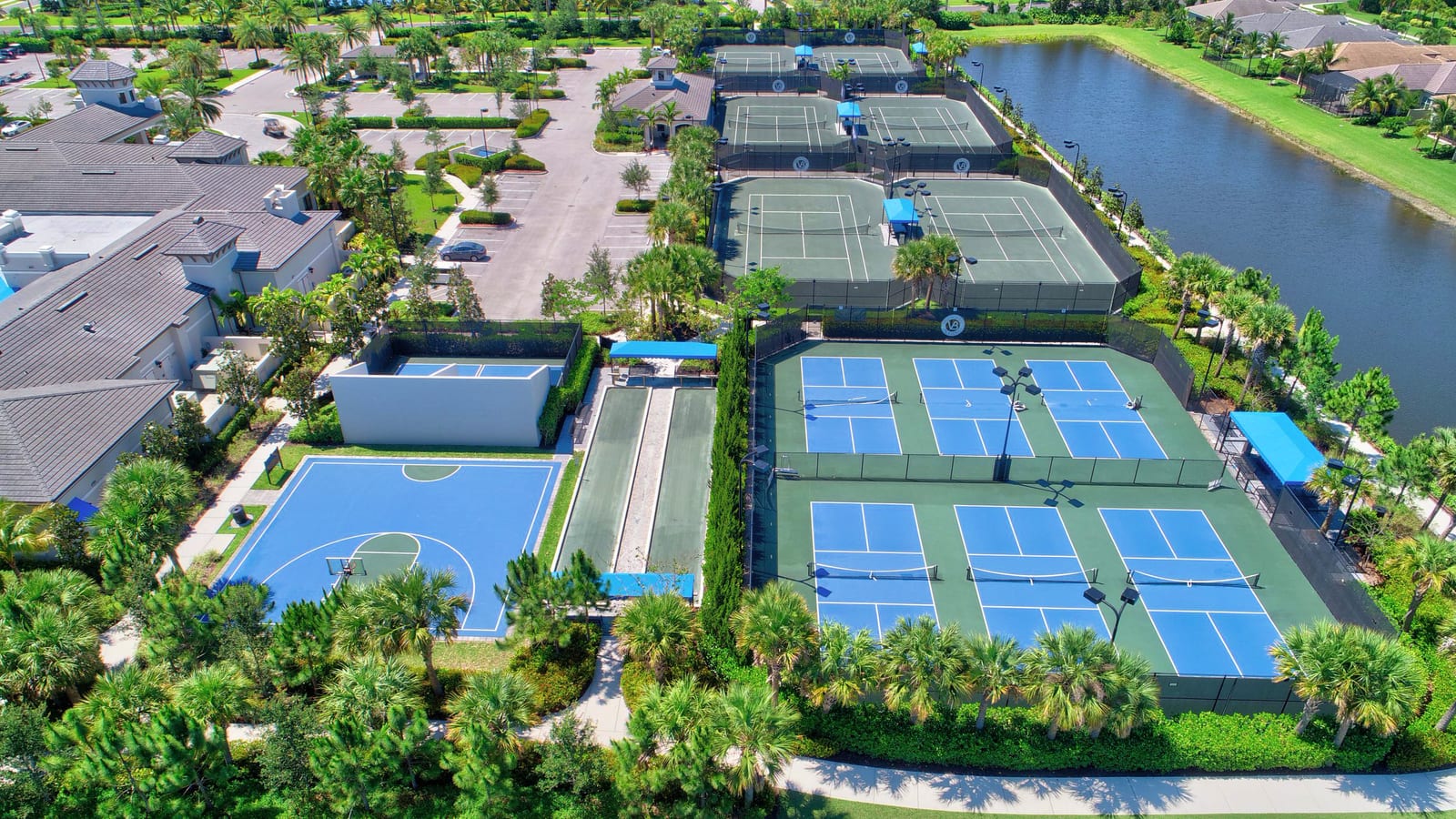 Tennis courts at Valencia Bay in Boynton Beach