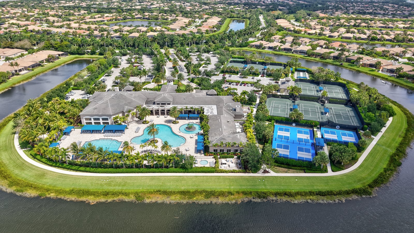 Aerial overview of Valencia Cove in Boynton Beach