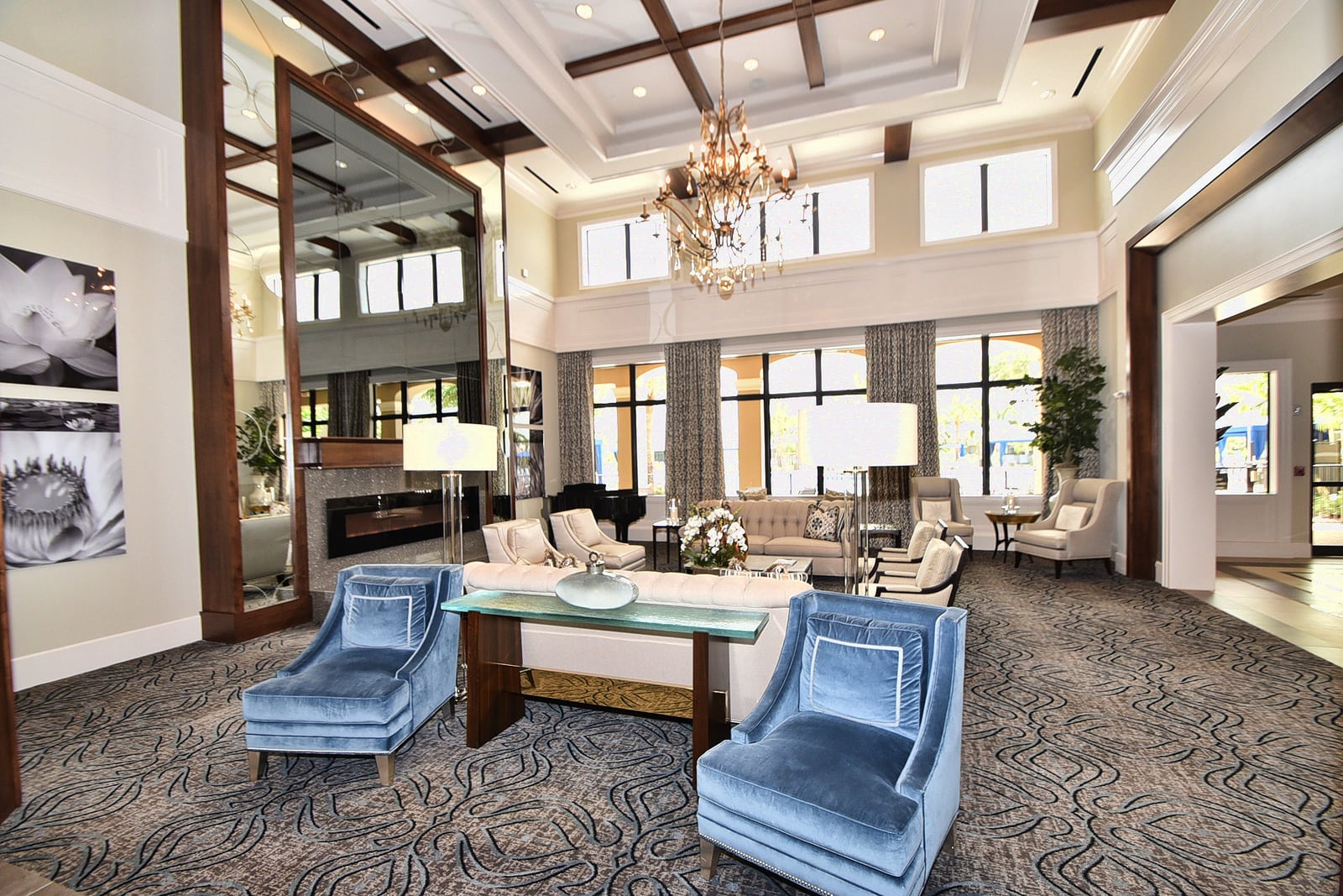 Lounge seating at the Valencia Cove clubhouse