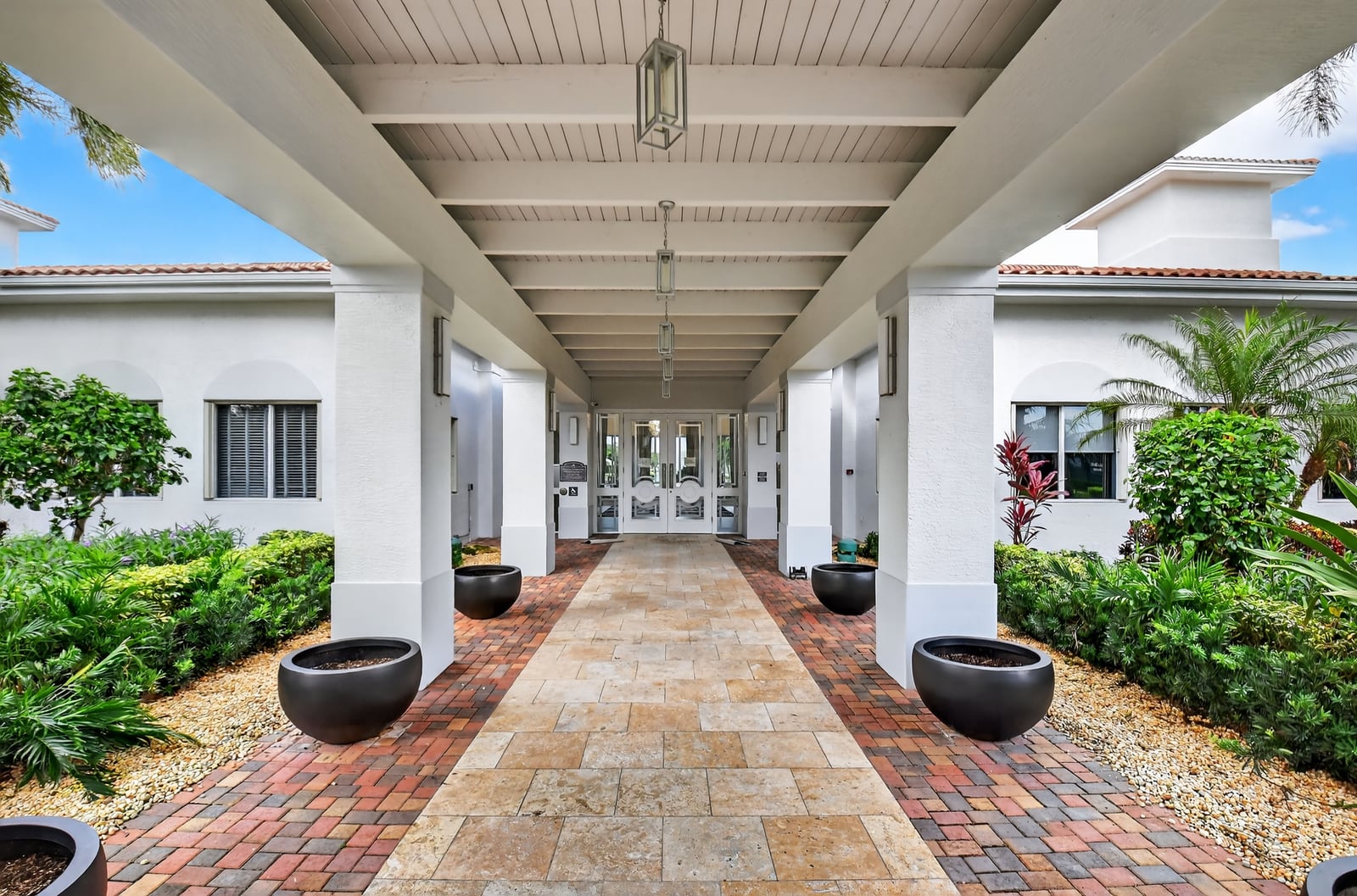 Clubhouse arrival at Valencia Falls in Delray Beach